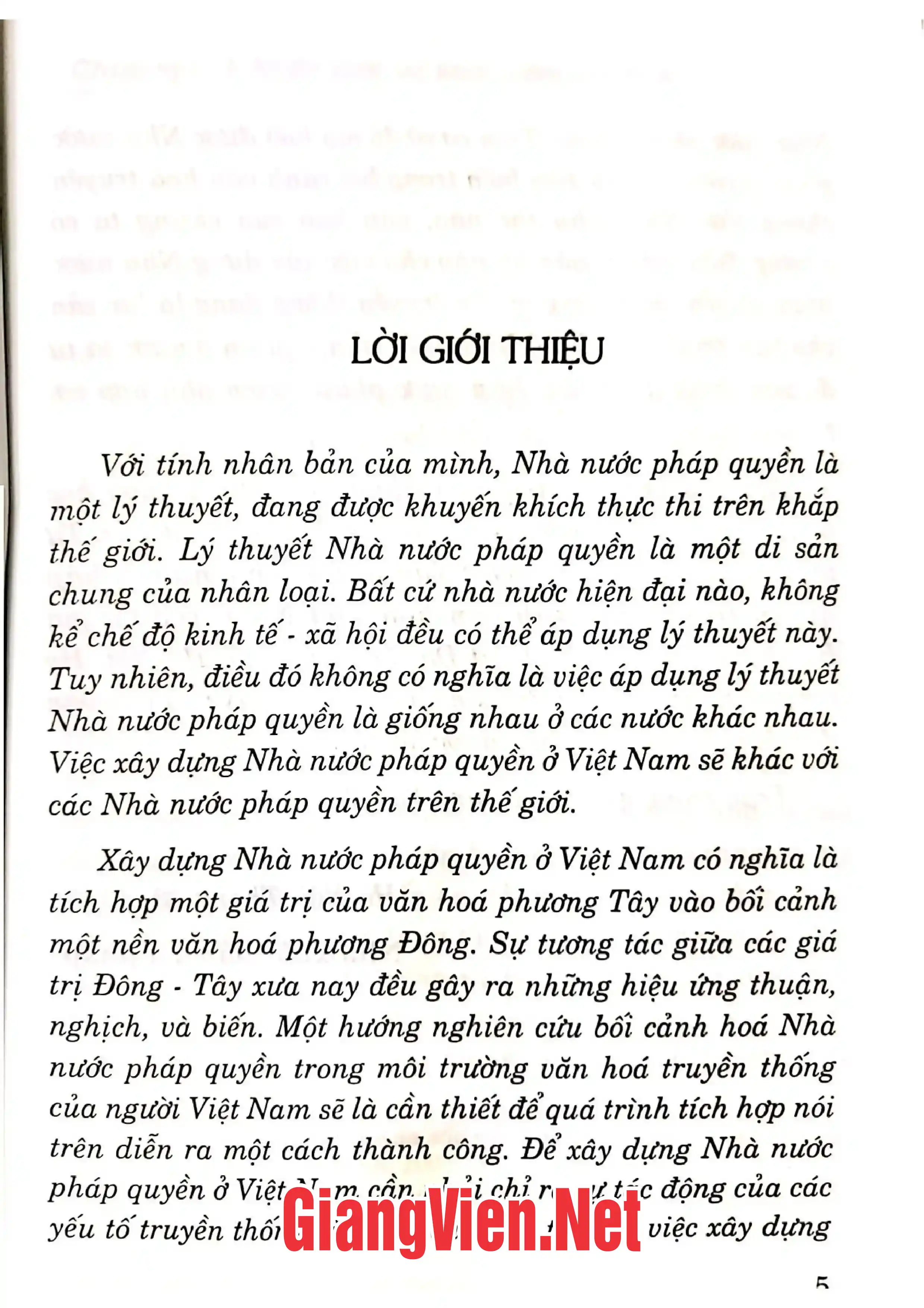 Nội dung trang phụ bản giới thiệu sách Xây dựng nhà nước pháp quyền trong bối cảnh văn hóa Việt Nam