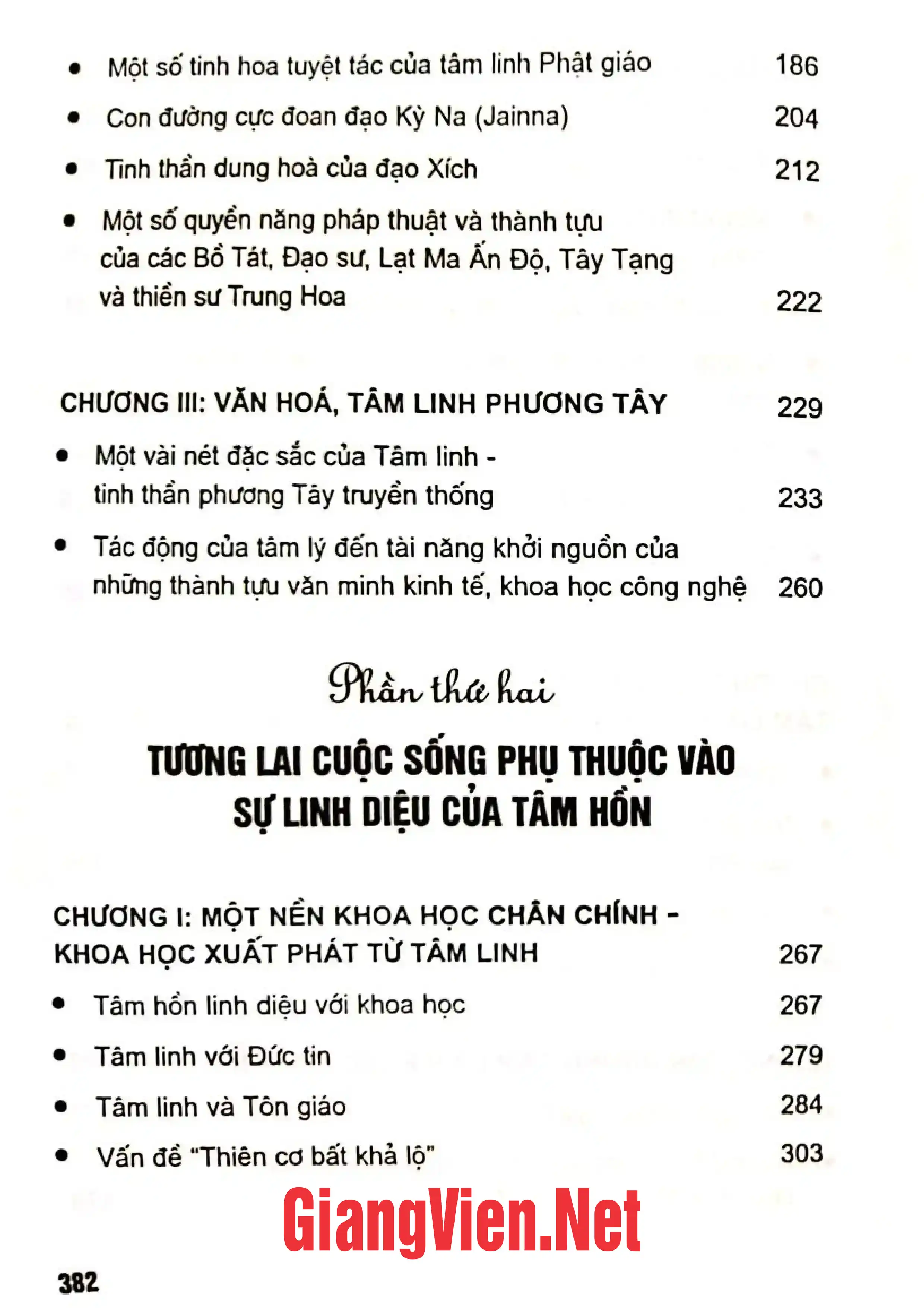 Mục lục chi tiết trang 2 sách Tâm hồn khởi nguồn cuộc sống văn hóa tâm linh