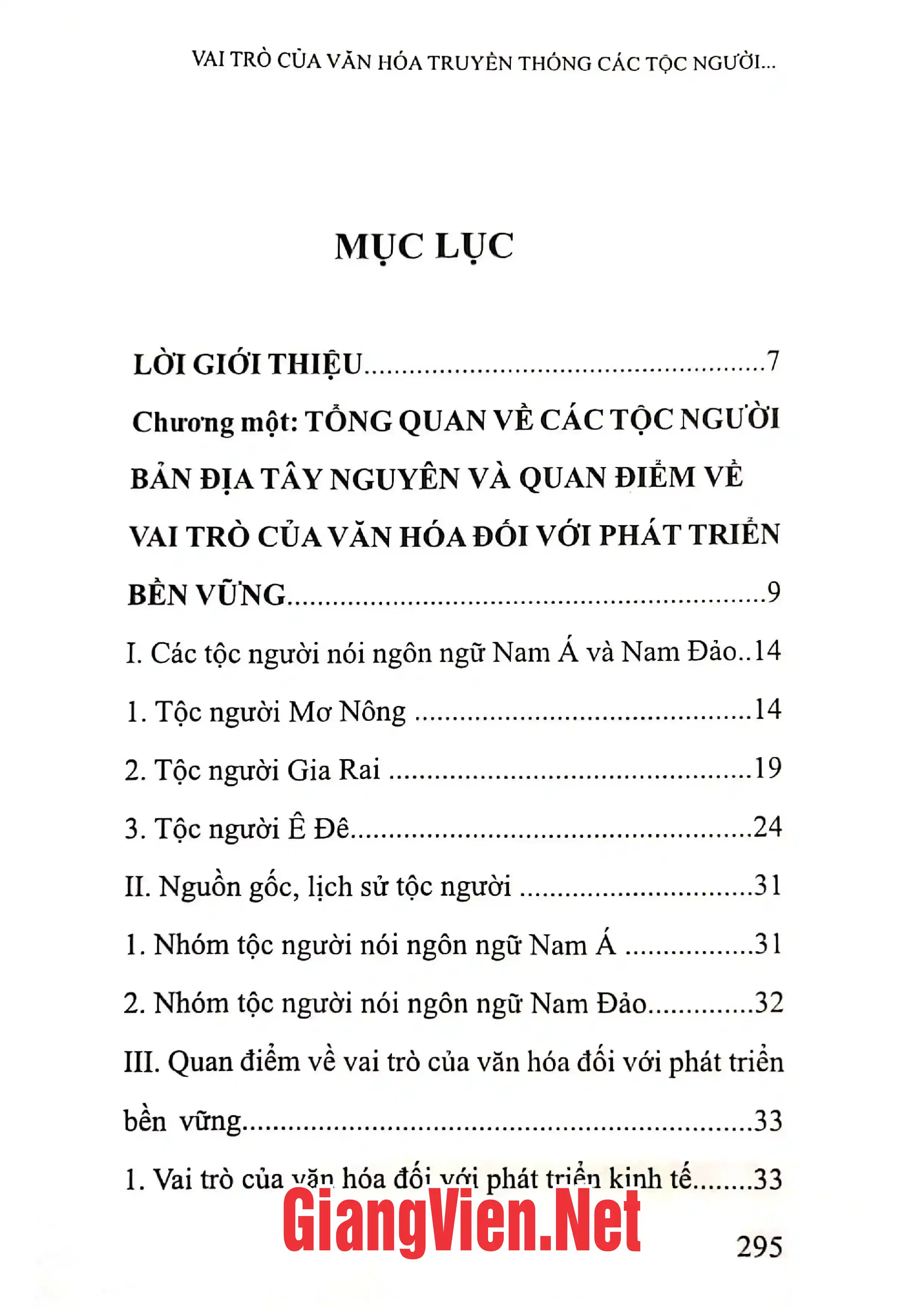 Trang bìa chính thức sách Vai trò của văn hóa truyền thống các tộc người bản địa Tây Nguyên đối với sự phát triển bền vững