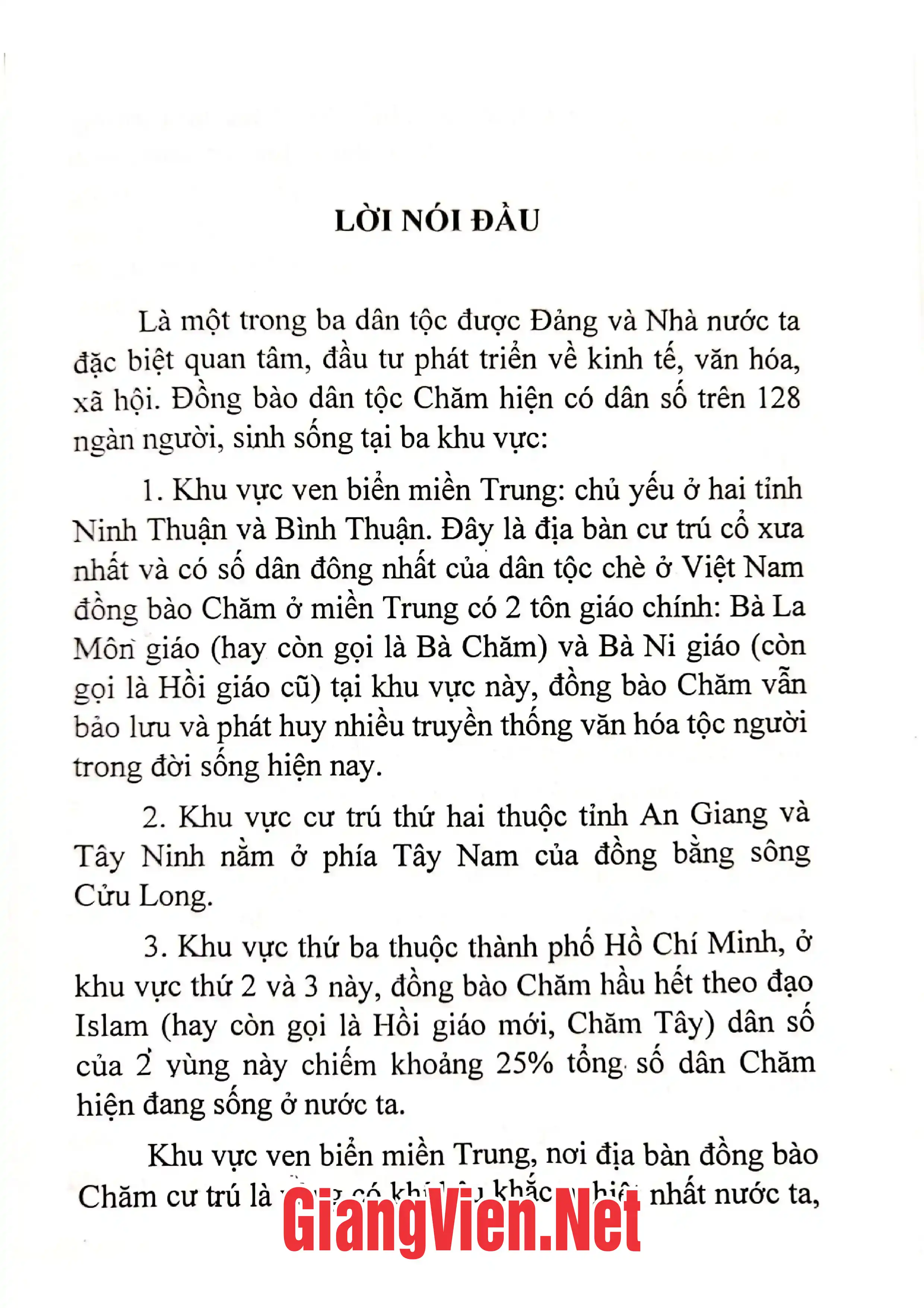Mục lục chi tiết trang 1 sách Lễ tục dân tộc Chăm ở miền Trung Việt Nam