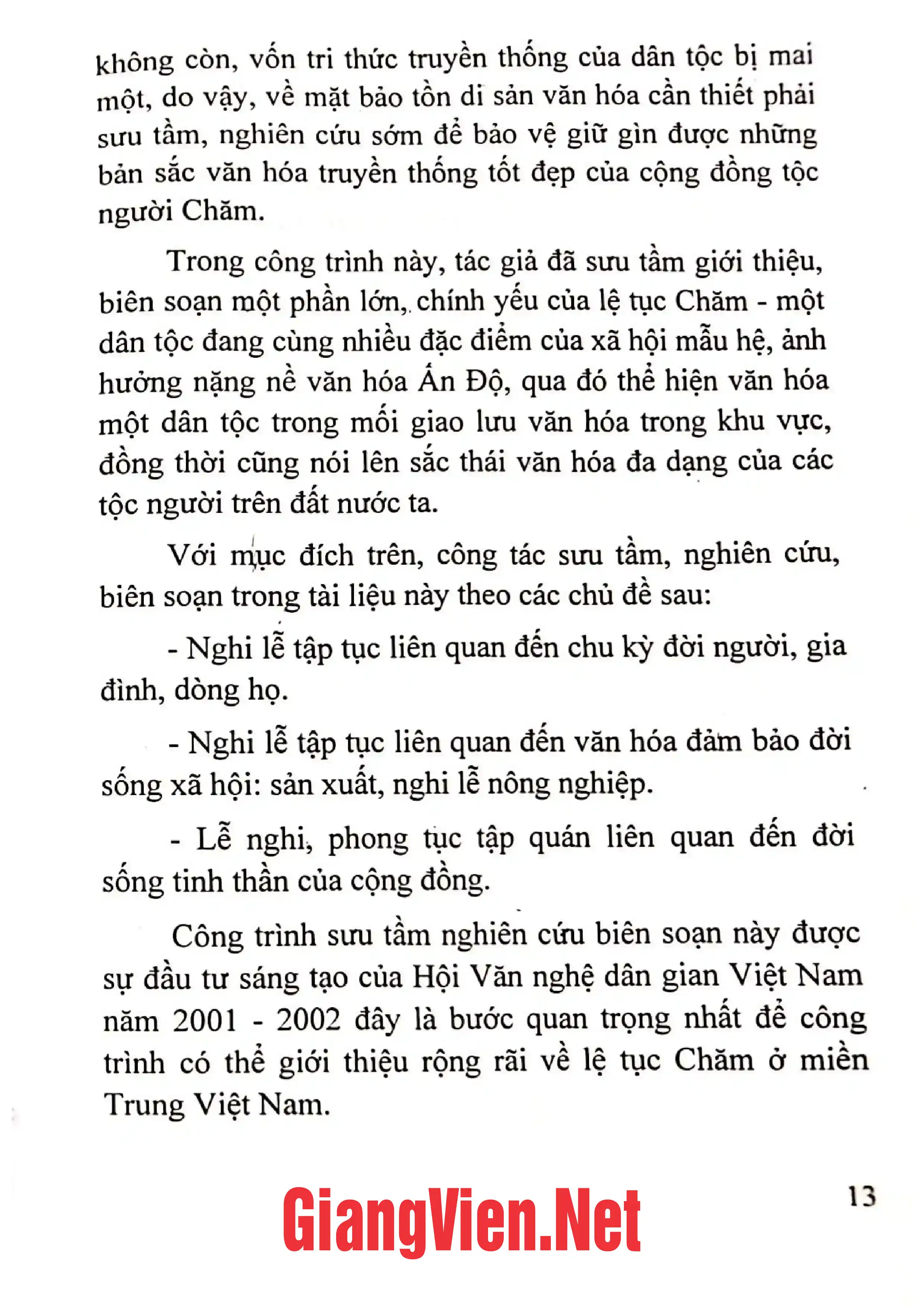 Mục lục chi tiết trang 3 sách Lễ tục dân tộc Chăm ở miền Trung Việt Nam