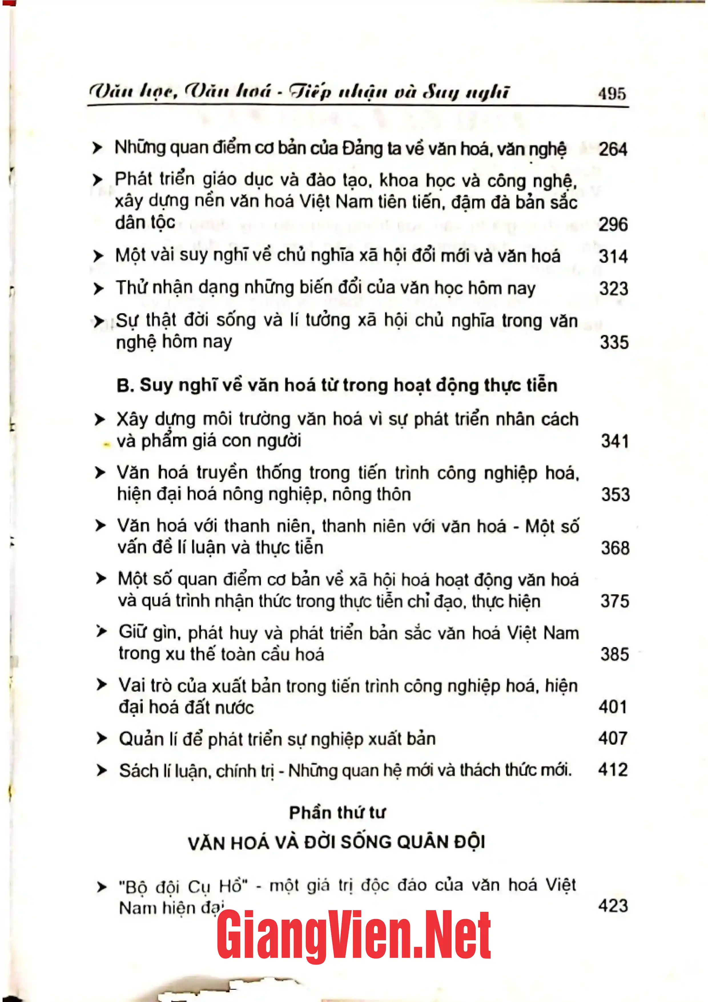 Mục lục chi tiết trang 2 sách Văn học, văn hoá Việt Nam tiếp nhận và suy nghĩ, Phê bình