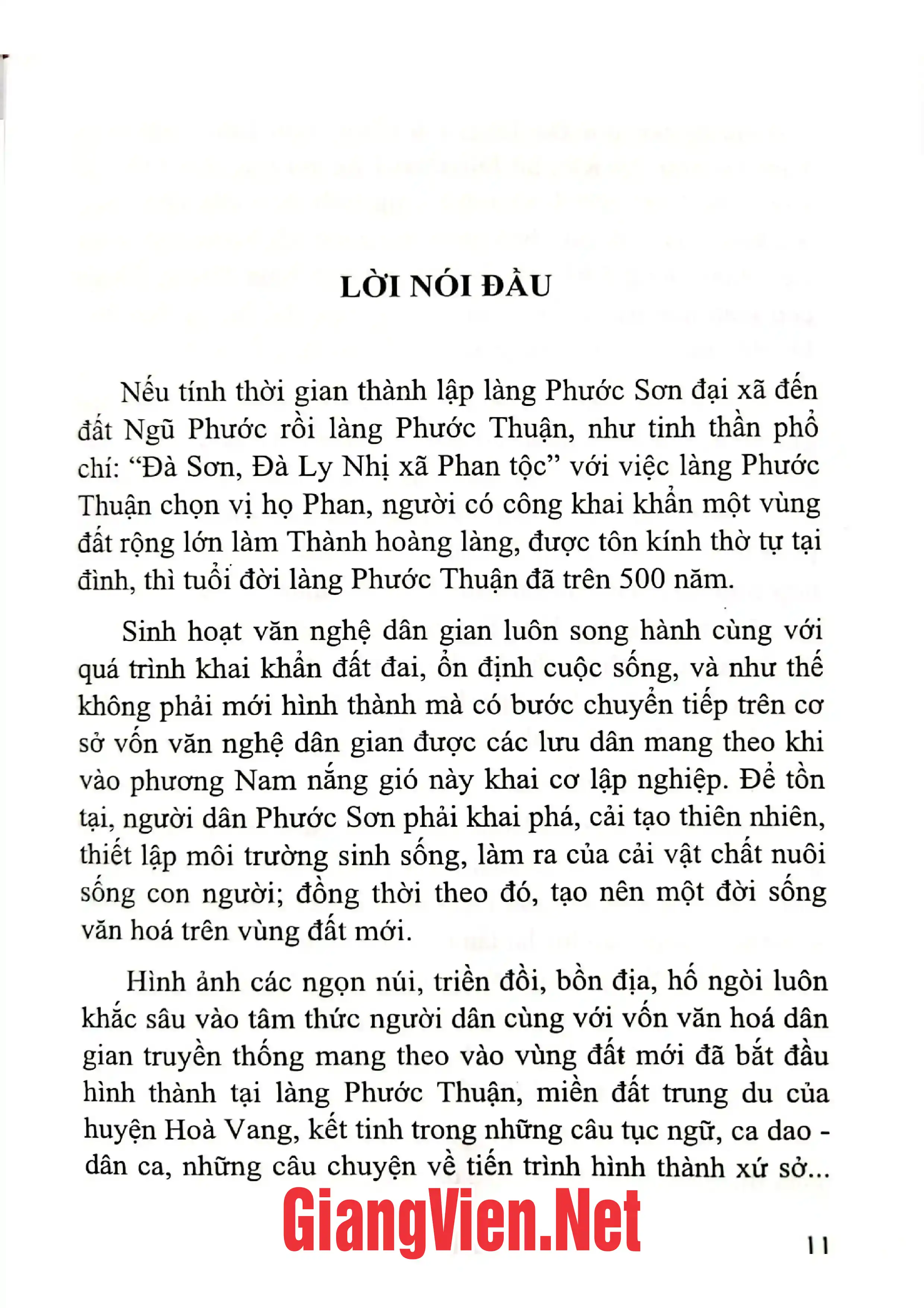 Mục lục chi tiết trang 1 sách Nét đặc sắc trong đời sống văn hóa làng Phước Thuận