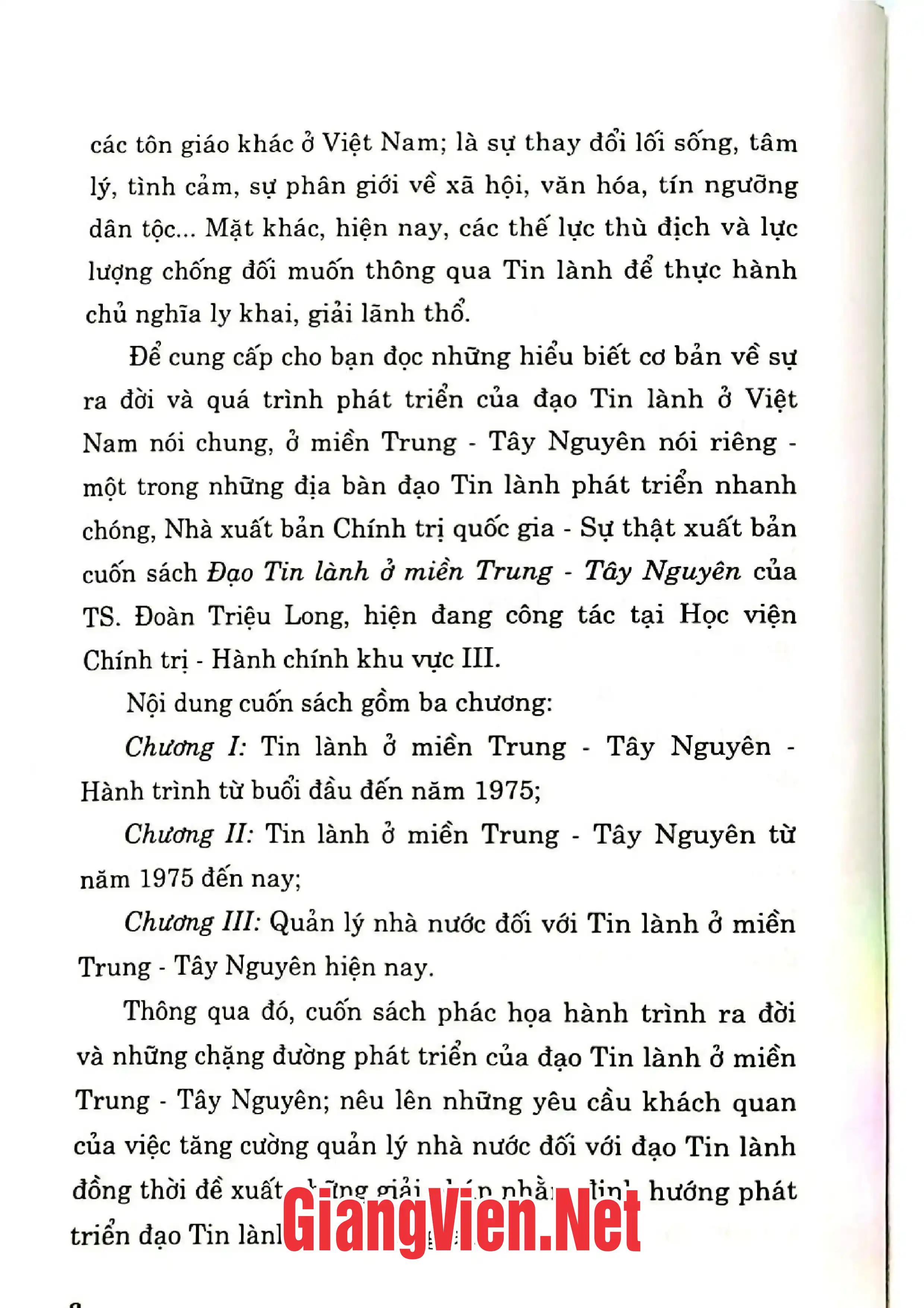 Mục lục chi tiết trang 2 sách Đạo Tin Lành ở miền Trung Tây Nguyên
