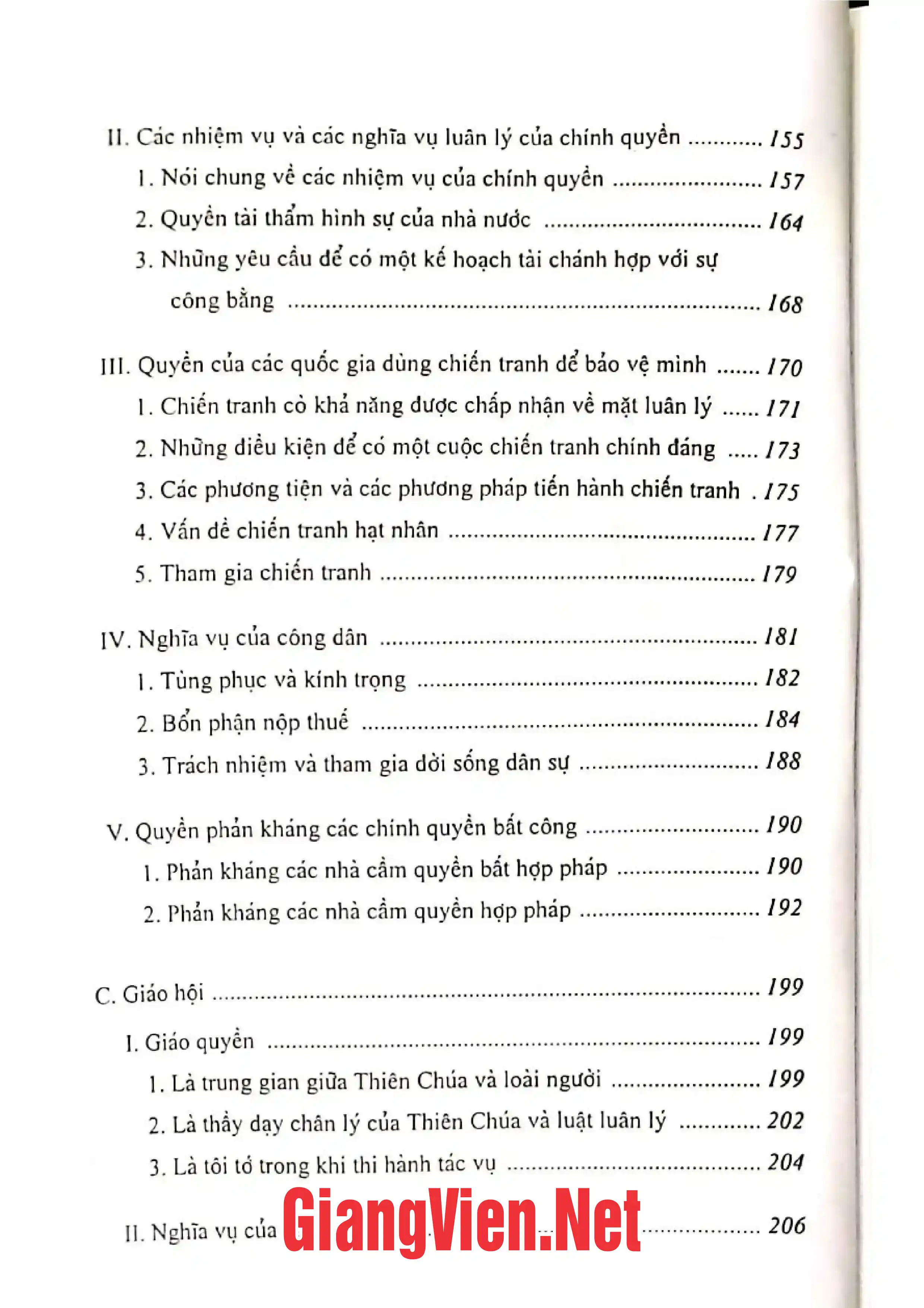 Mục lục chi tiết trang 3 sách Thần học luân lý chuyên biệt, Tập II