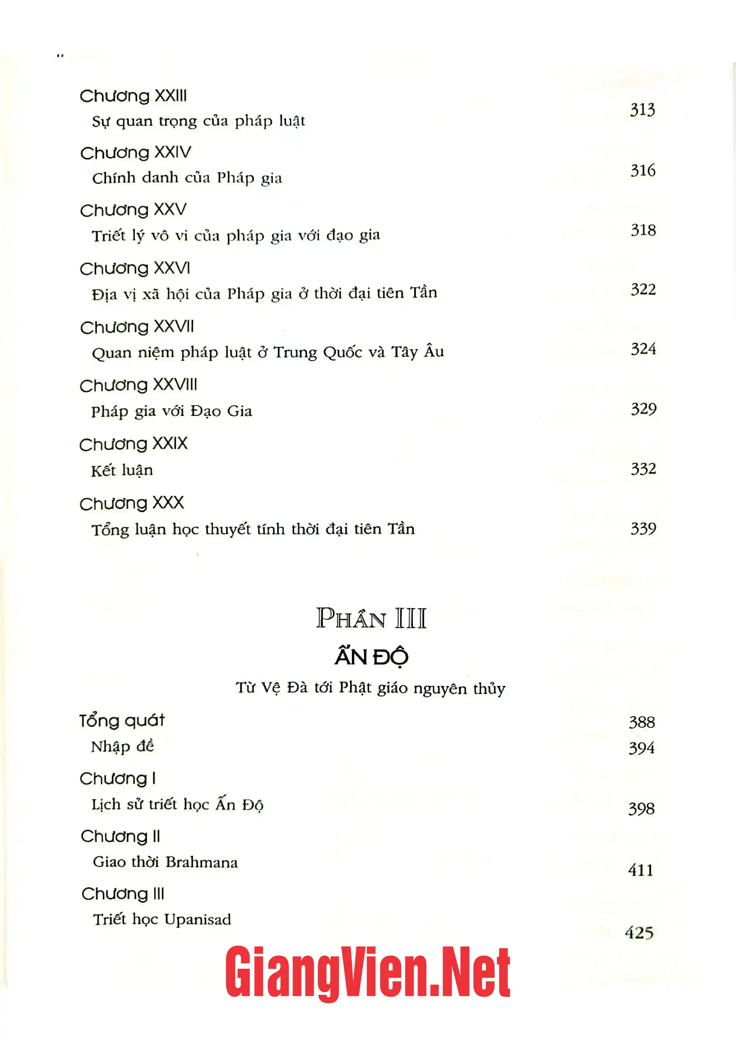 Mục lục chi tiết trang 1 sách Lịch sử triết học phương Đông,