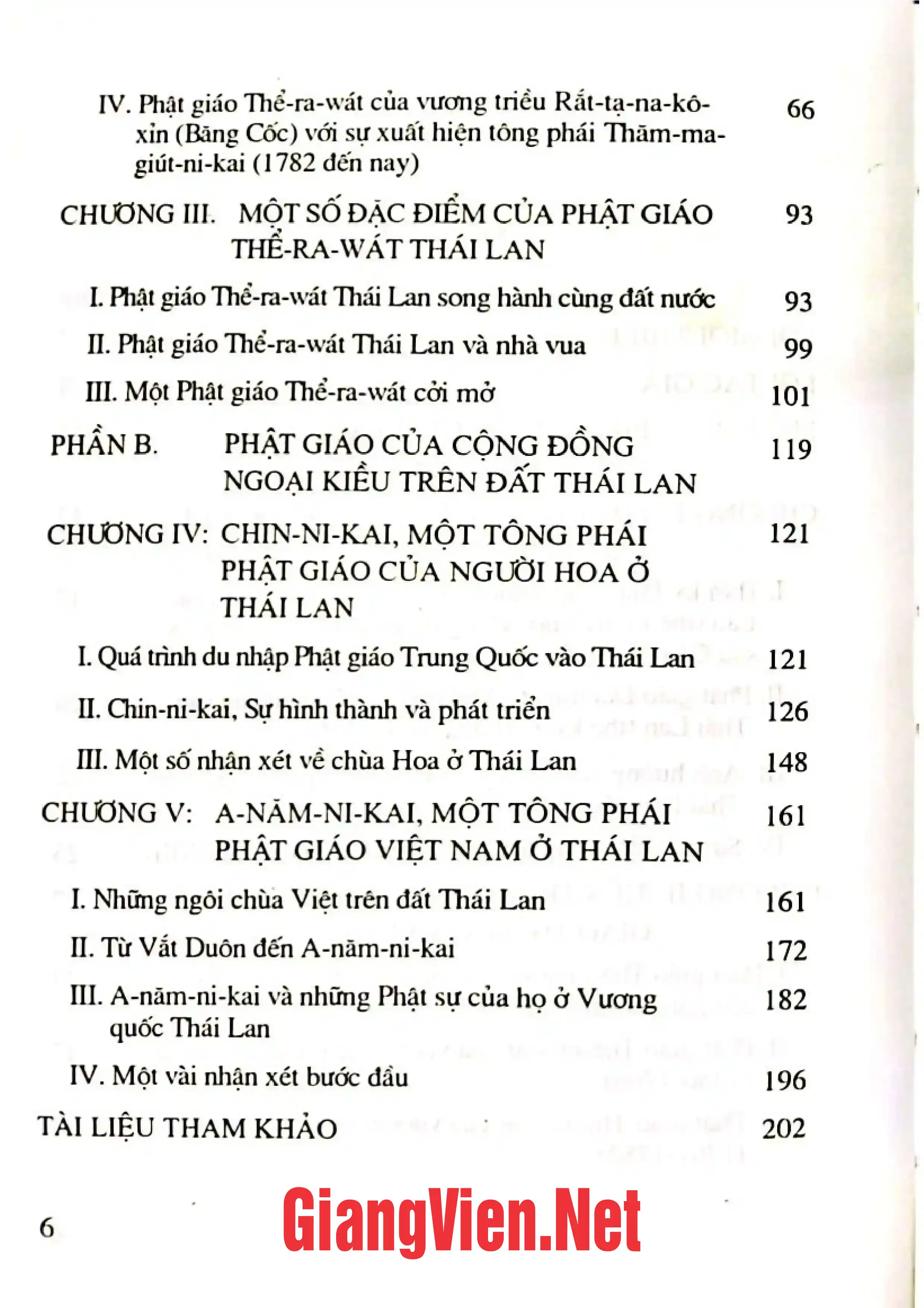 Mục lục chi tiết trang 1 sách Phật giáo ở Thái Lan