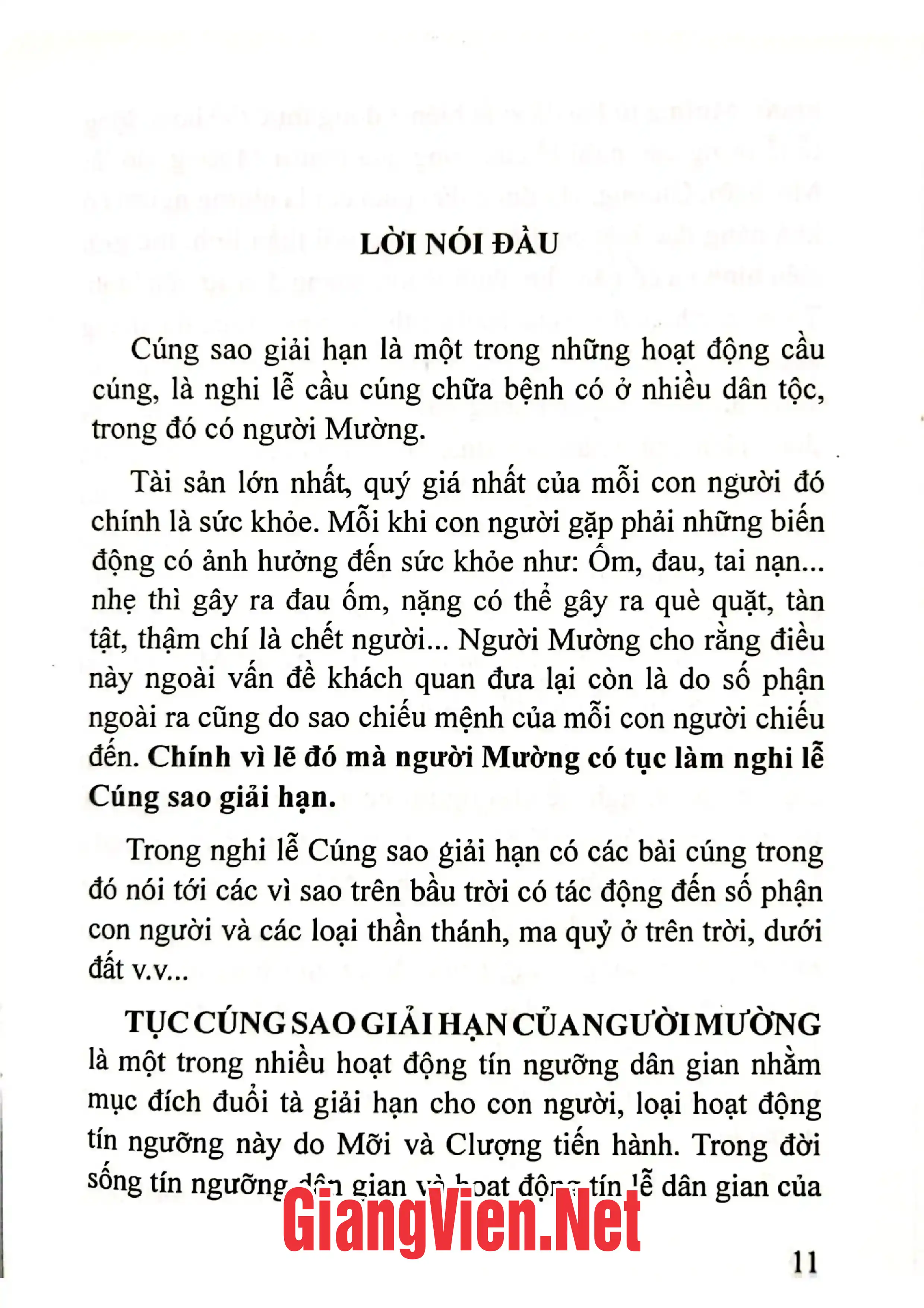 Nội dung trang phụ bản giới thiệu sách Tục cúng sao giải hạn của người Mường ở Hòa Bình