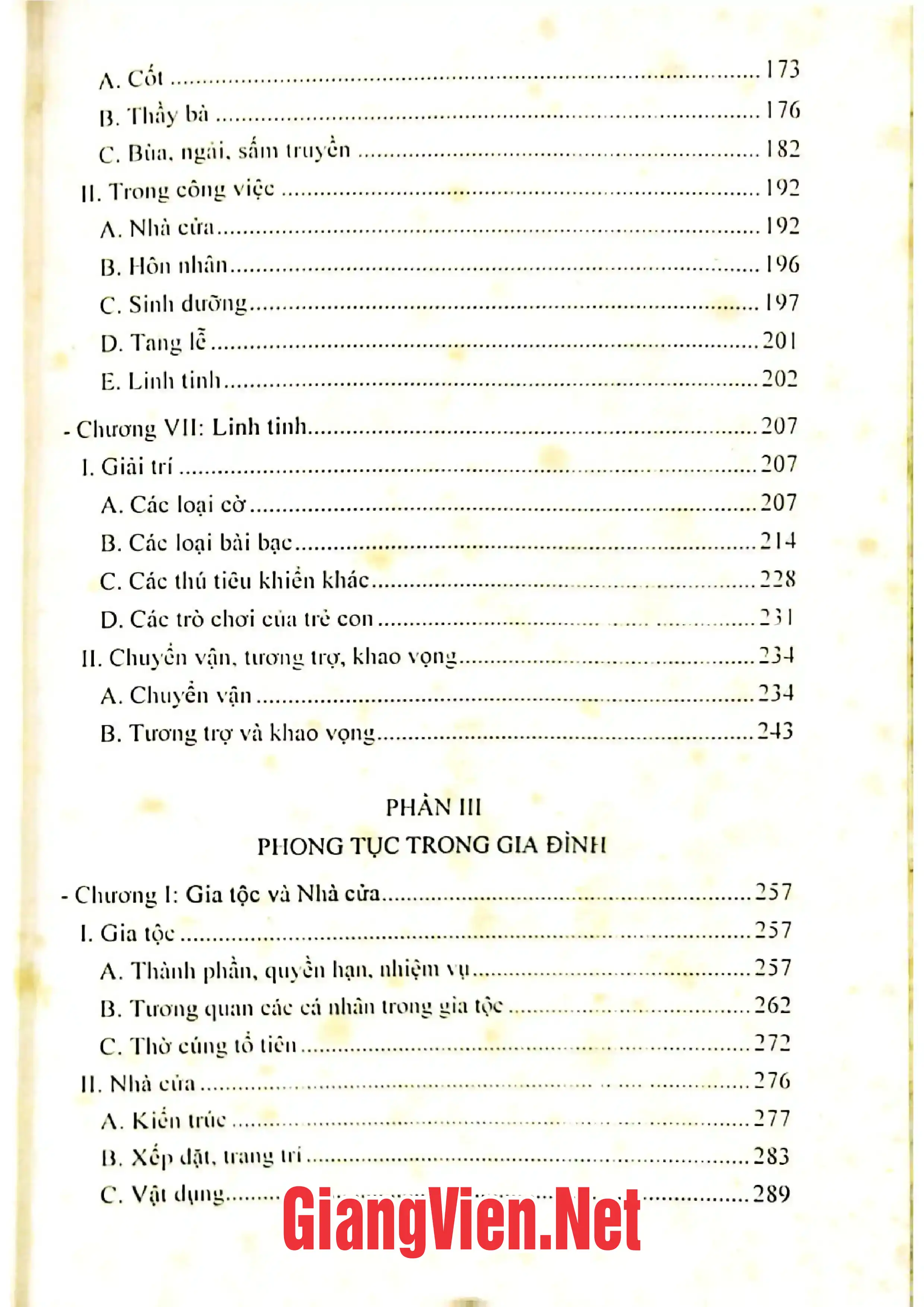Mục lục chi tiết trang 2 sách Phong tục miền Nam