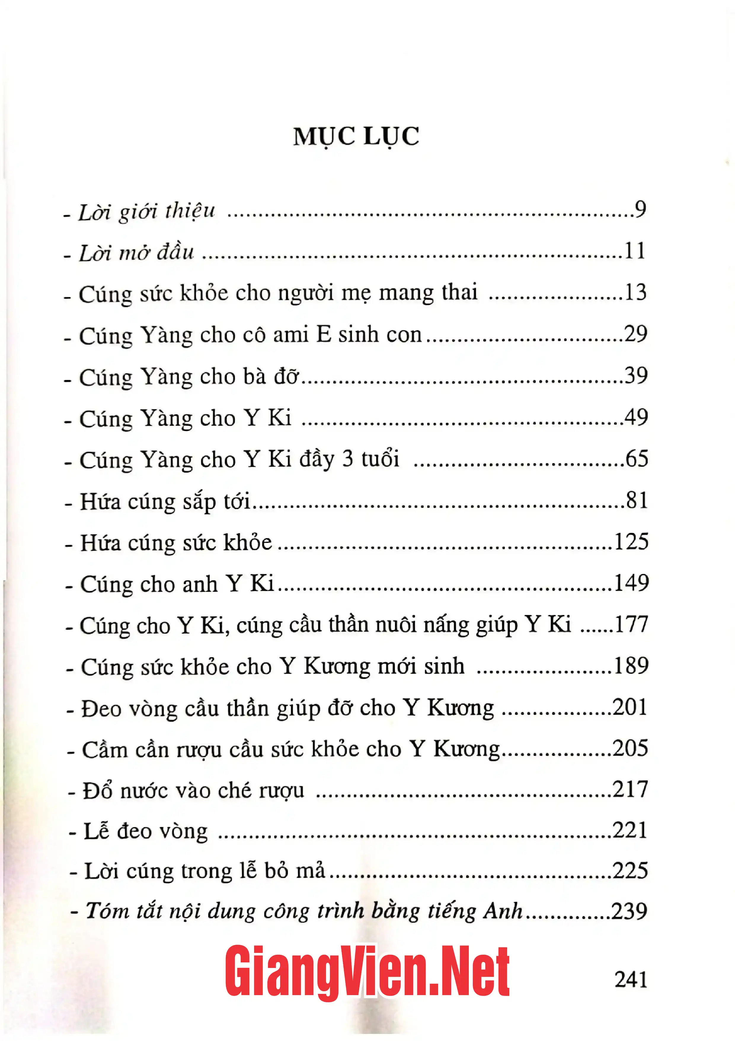 Trang bìa chính thức sách Lời cúng thần của dân tộc ÊĐê