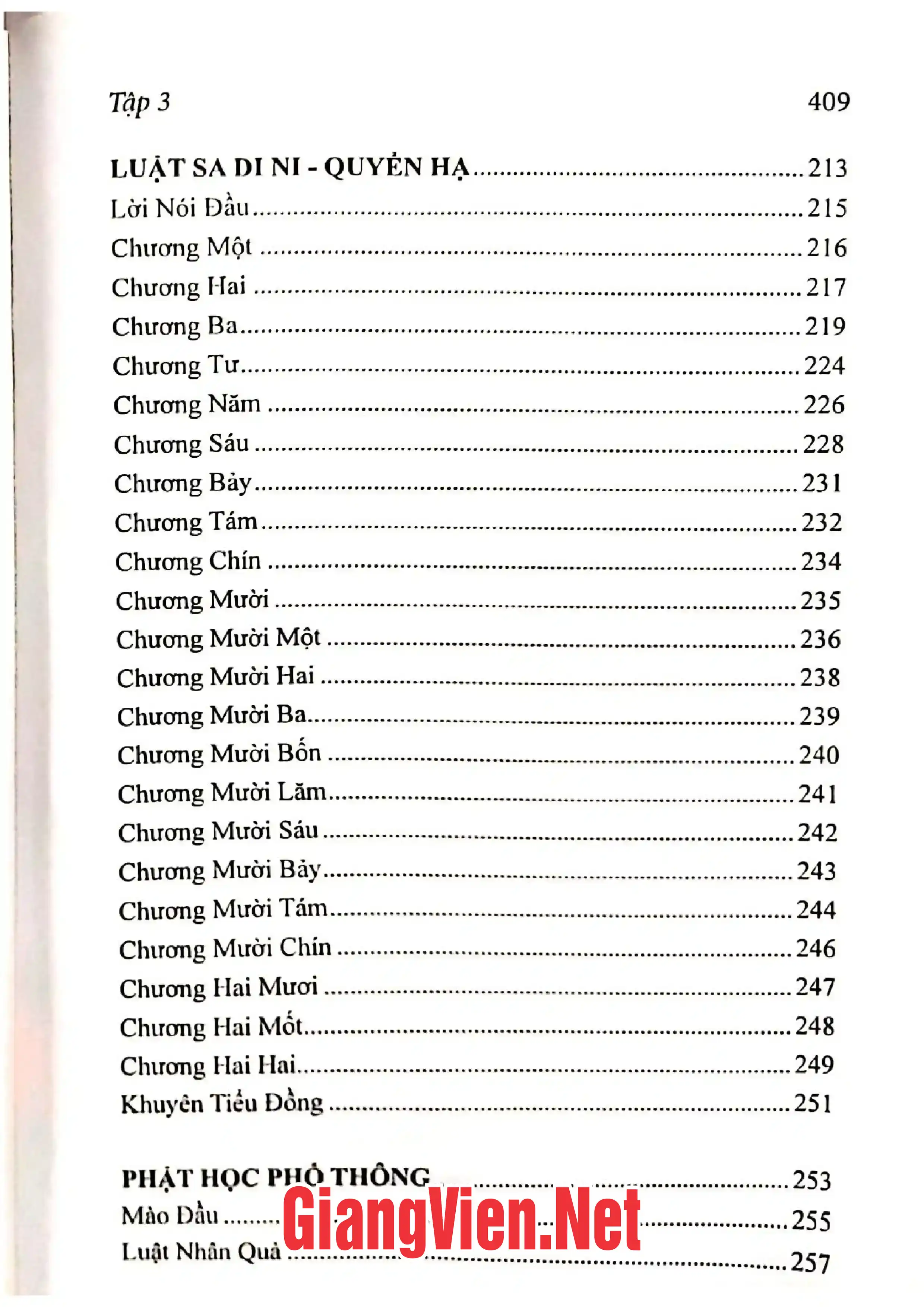 Mục lục chi tiết trang 2 sách Tuyển tập Sa môn Trí Hải: Tập 3