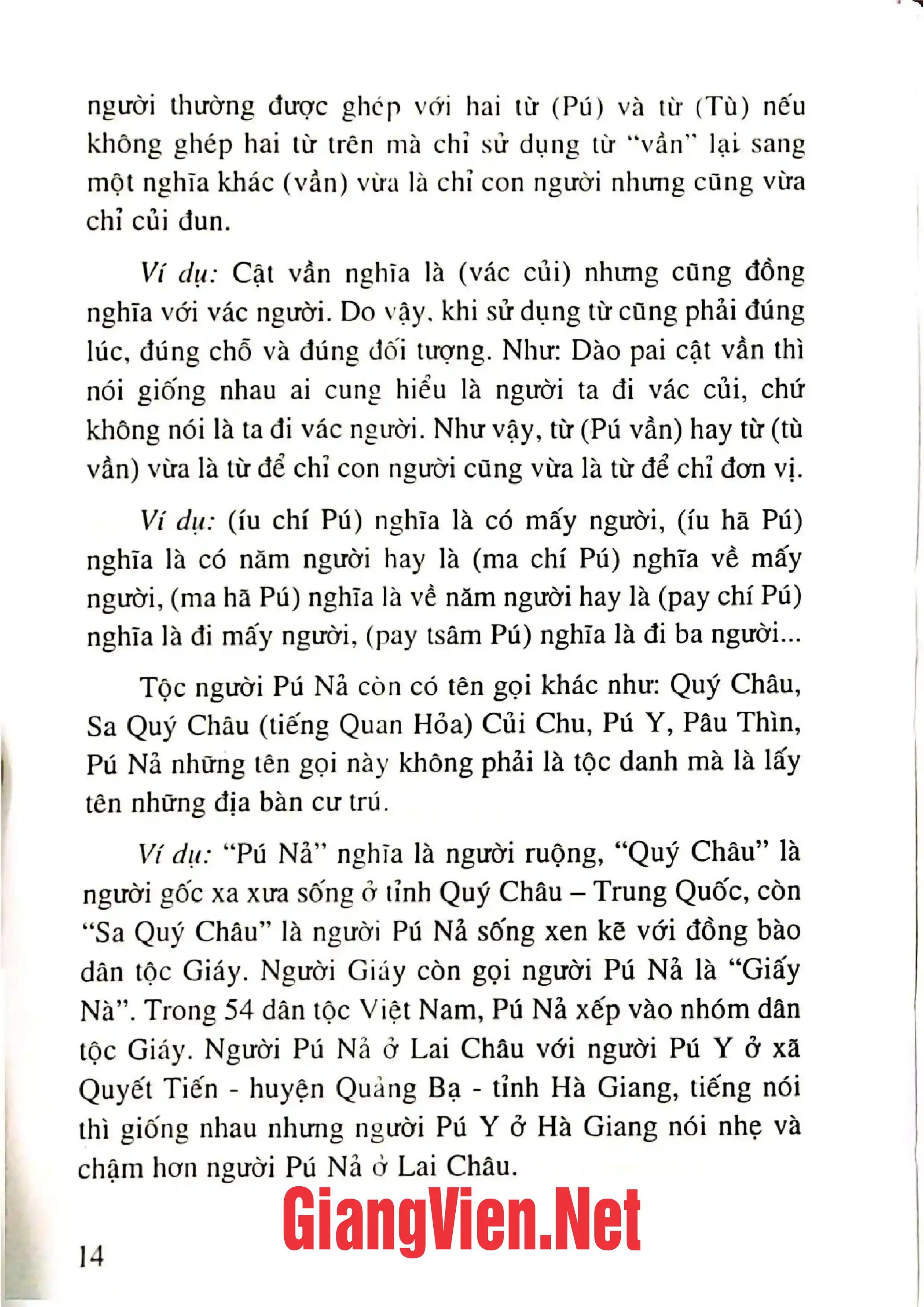 Mục lục chi tiết trang 2 sách Lễ tang người Pú Nả thuộc nhóm dân tộc Giáy