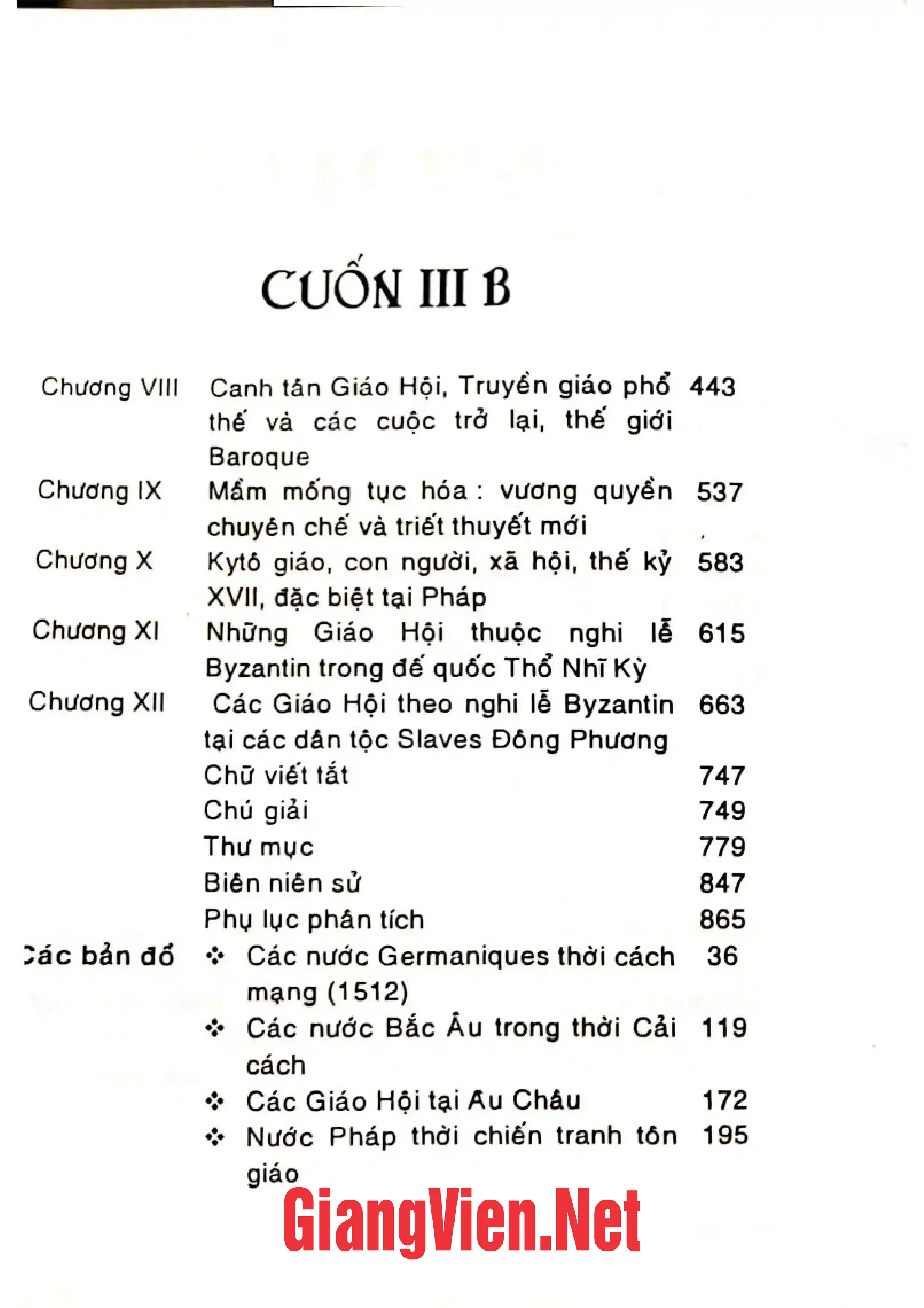 Ảnh minh họa nội dung cuốn sách: Tân lịch sử giáo hội, Cuốn III A: chung quanh phong trào cải cách 1501 -1714