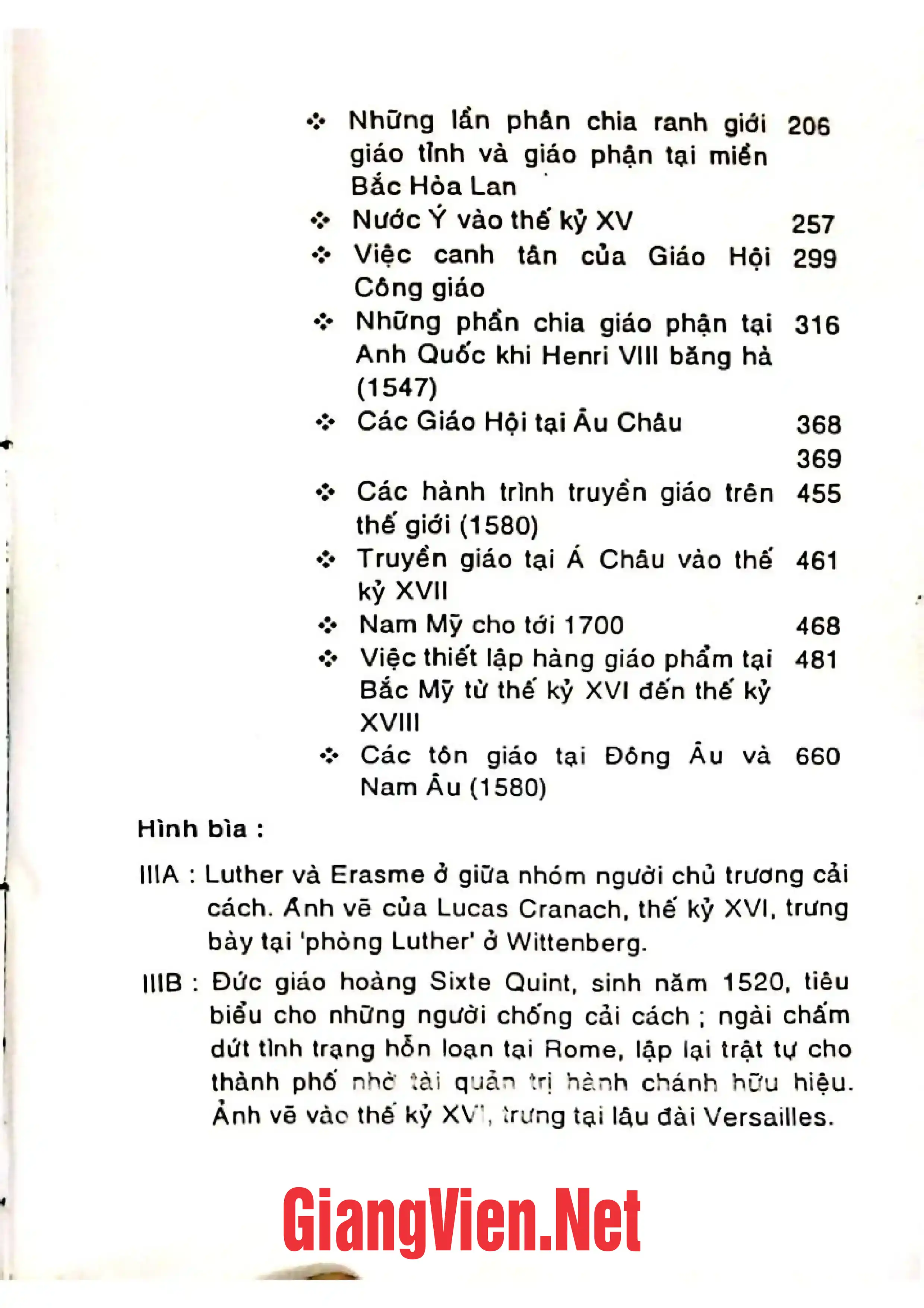 Ảnh minh họa nội dung cuốn sách: Tân lịch sử giáo hội, Cuốn III A: chung quanh phong trào cải cách 1501 -1714