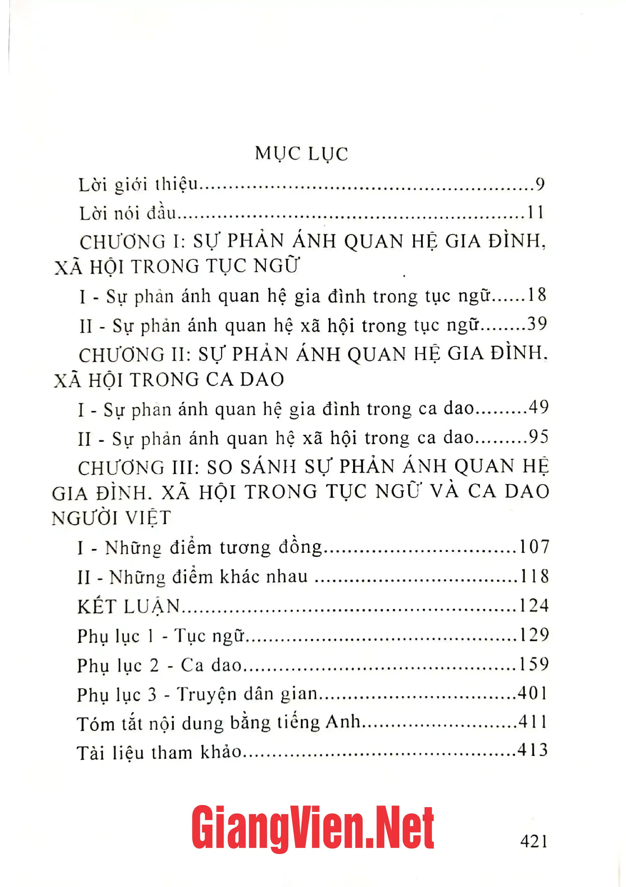 Trang bìa chính thức sách Sự phản ánh quan hệ gia đình, xã hội trong tục ngữ ca dao