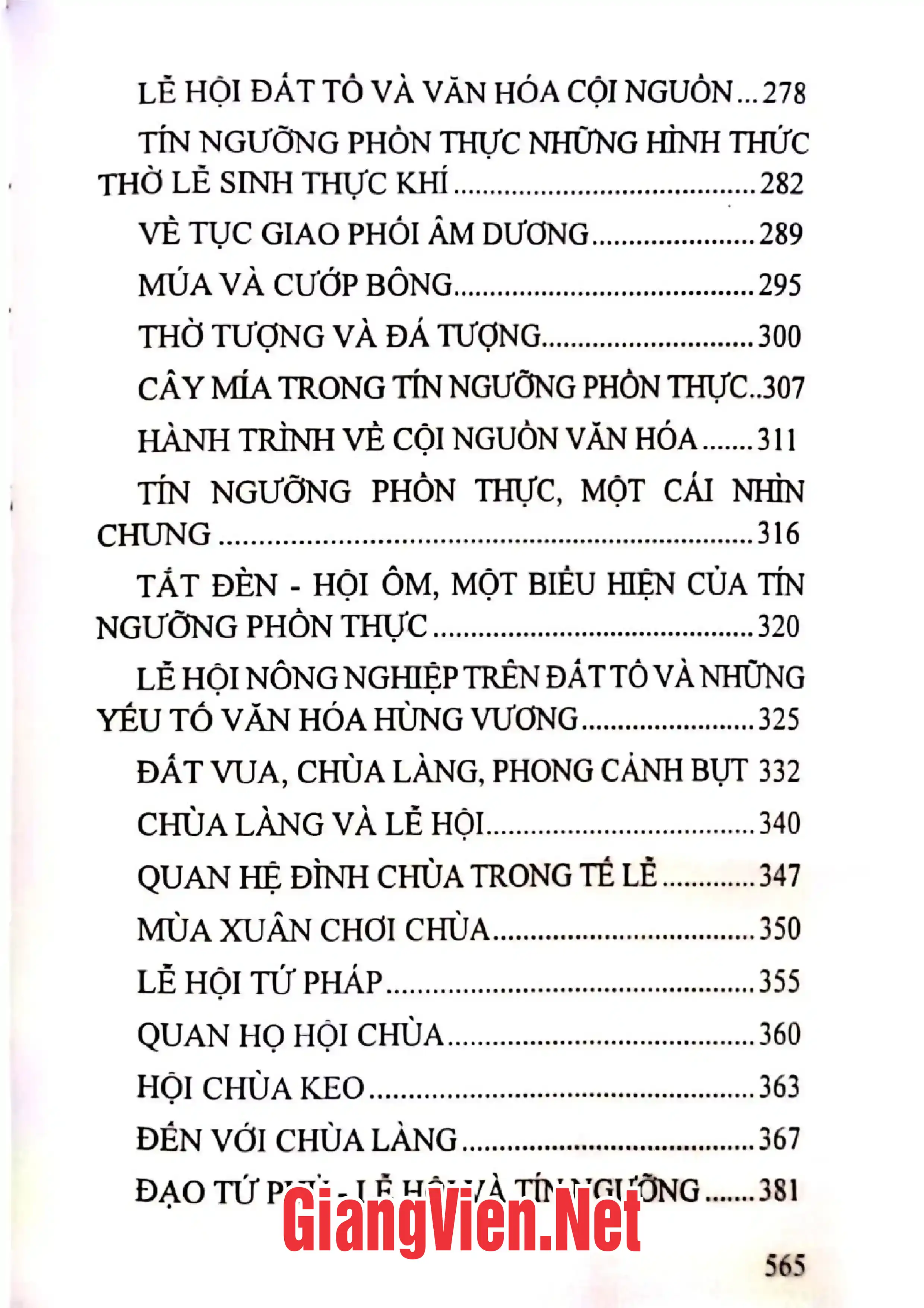 Mục lục chi tiết trang 2 sách Tổng tập nghiên cứu văn hóa, văn nghệ dân gian Quyển 1