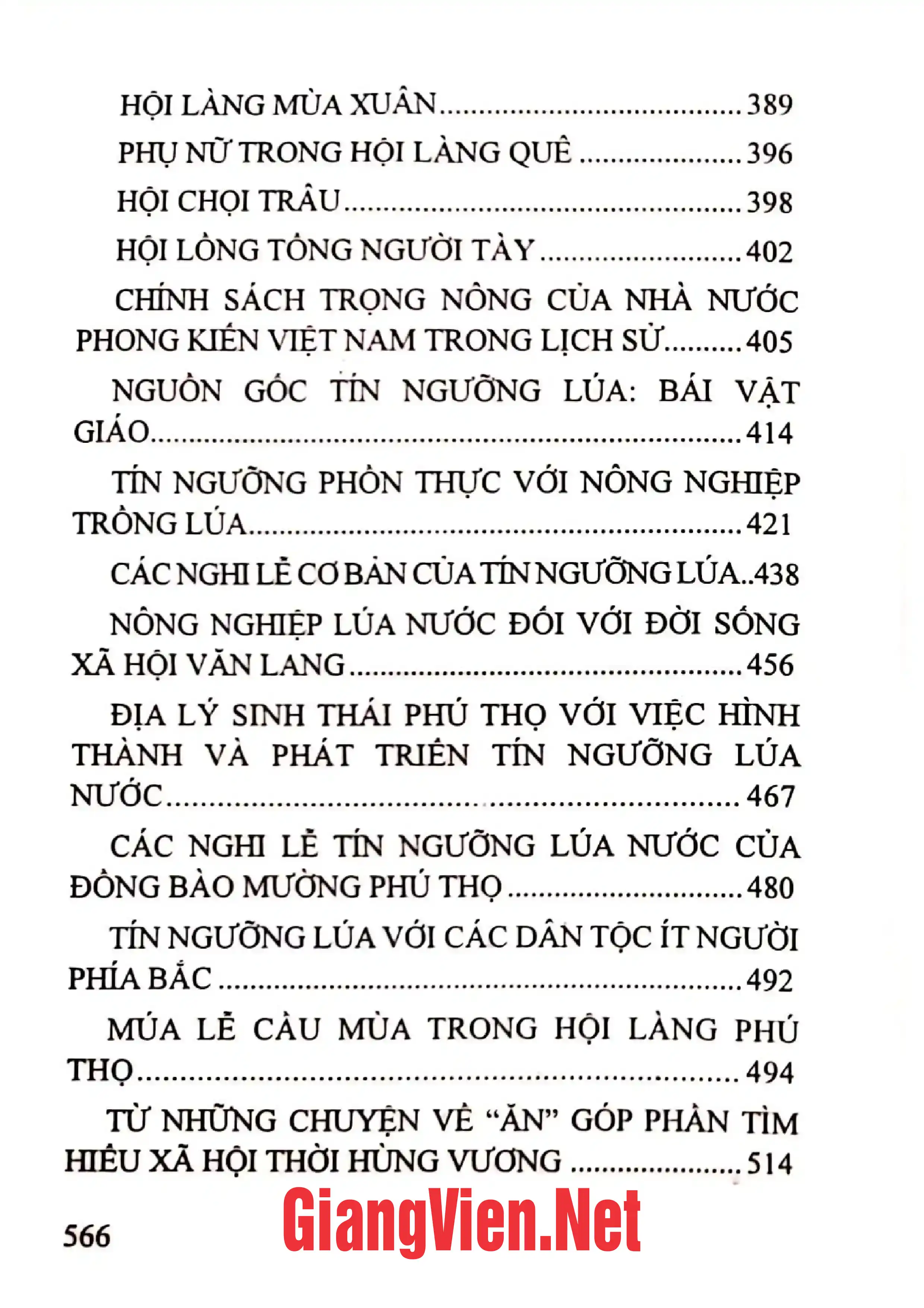 Mục lục chi tiết trang 3 sách Tổng tập nghiên cứu văn hóa, văn nghệ dân gian Quyển 1
