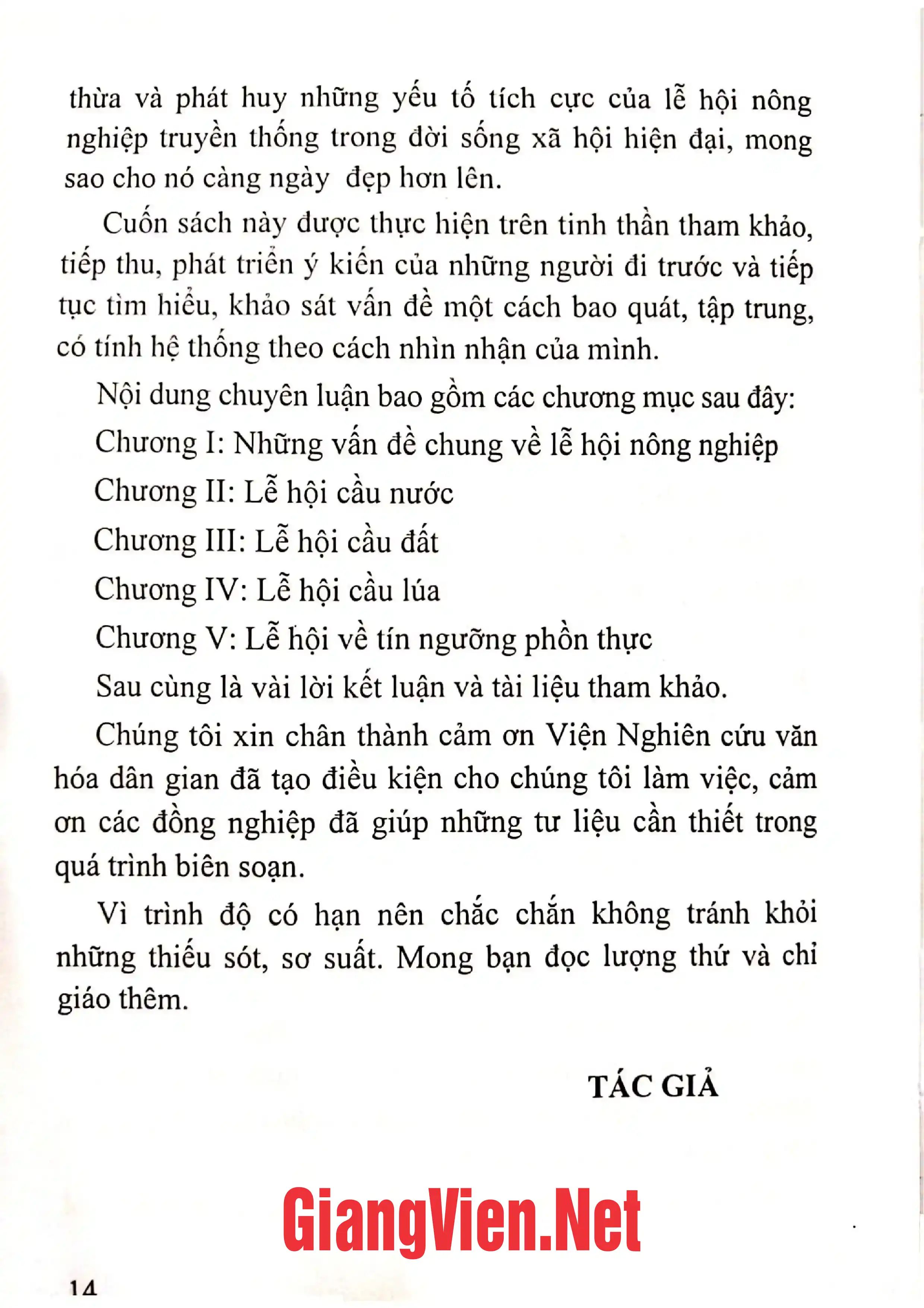 Mục lục chi tiết trang 3 sách Lễ hội nông nghiệp Việt Nam