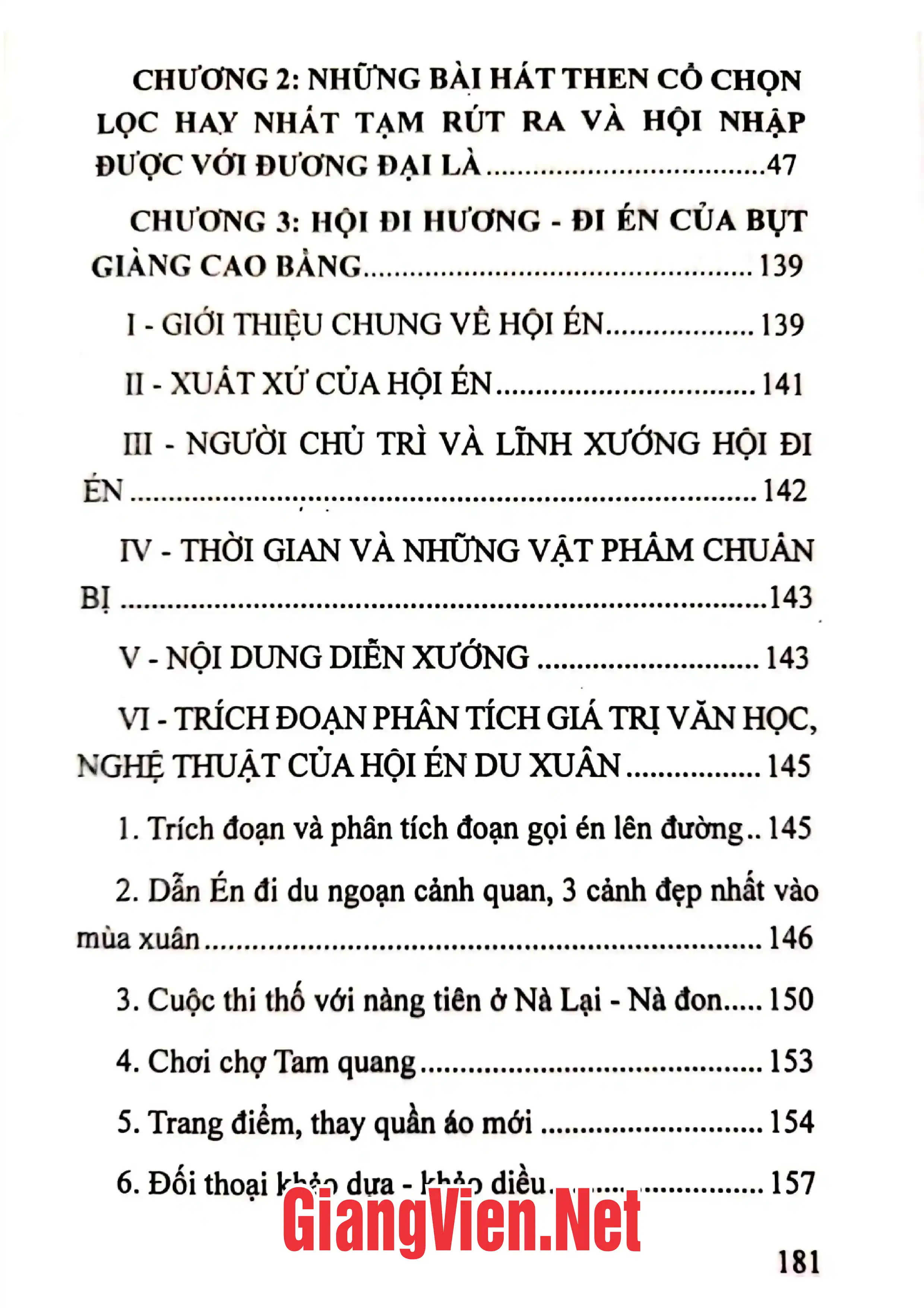 Mục lục chi tiết trang 2 sách Giá trị những bài hát then cổ hay nhất