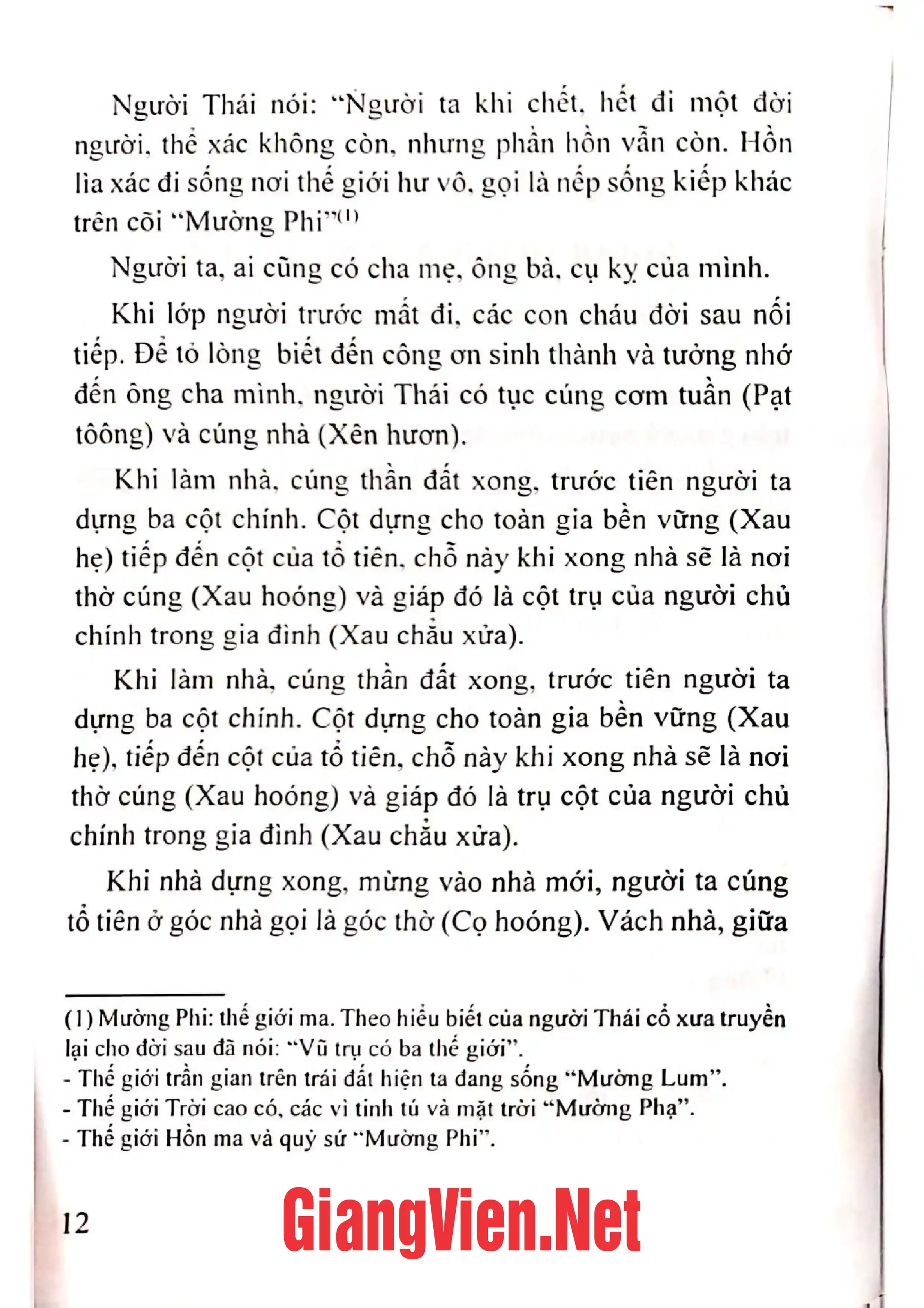 Mục lục chi tiết trang 3 sách Lễ cúng tổ tiên và lễ cầu lành truyền thống của người Thái Đen vùng Tây Bắc