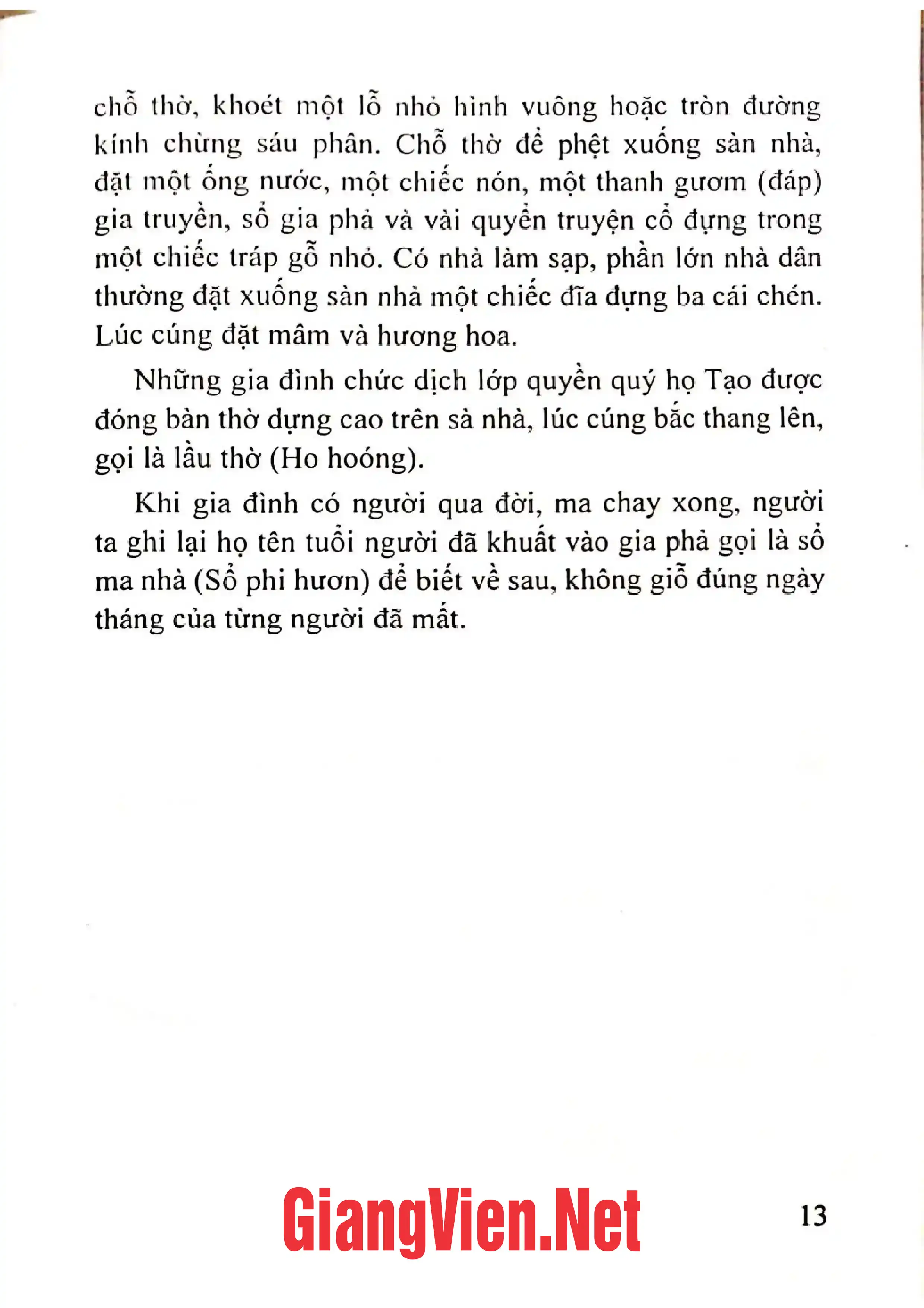 Nội dung trang phụ bản giới thiệu sách Lễ cúng tổ tiên và lễ cầu lành truyền thống của người Thái Đen vùng Tây Bắc