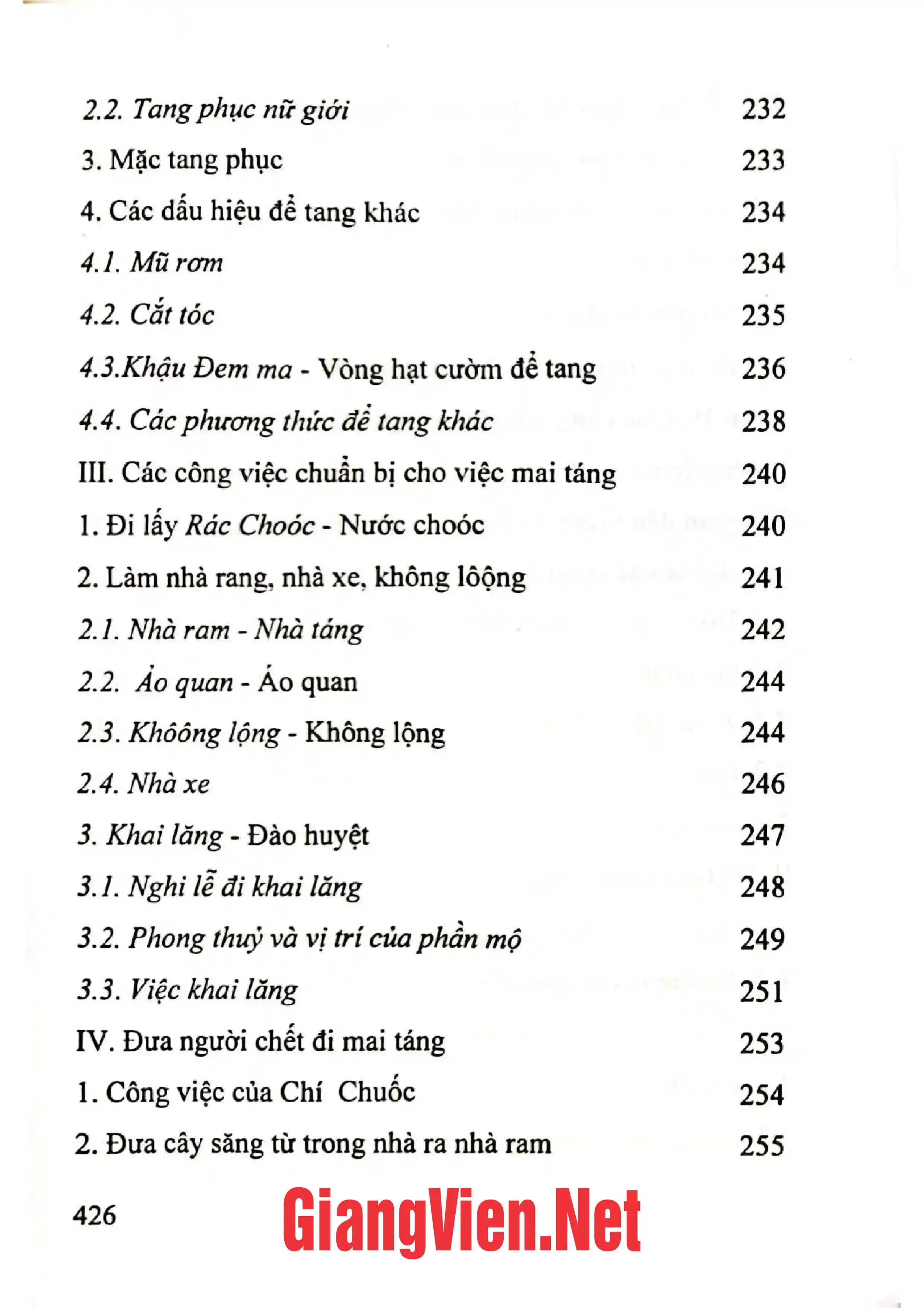 Mục lục chi tiết trang 3 sách Tang lễ cổ truyền của người Mường quyển 3