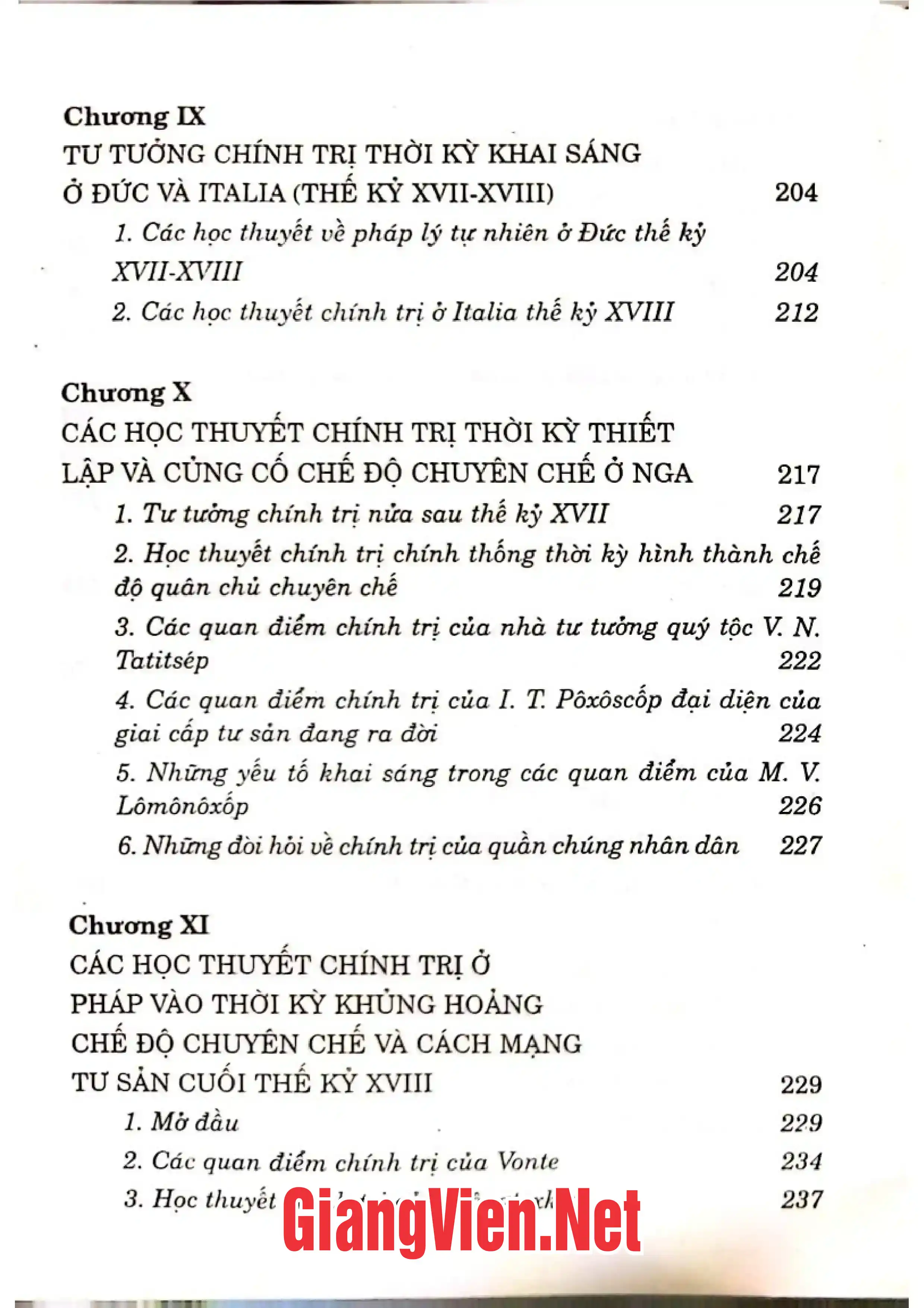 Nội dung trang phụ bản giới thiệu sách Lịch sử các học thuyết chính trị trên thế giới