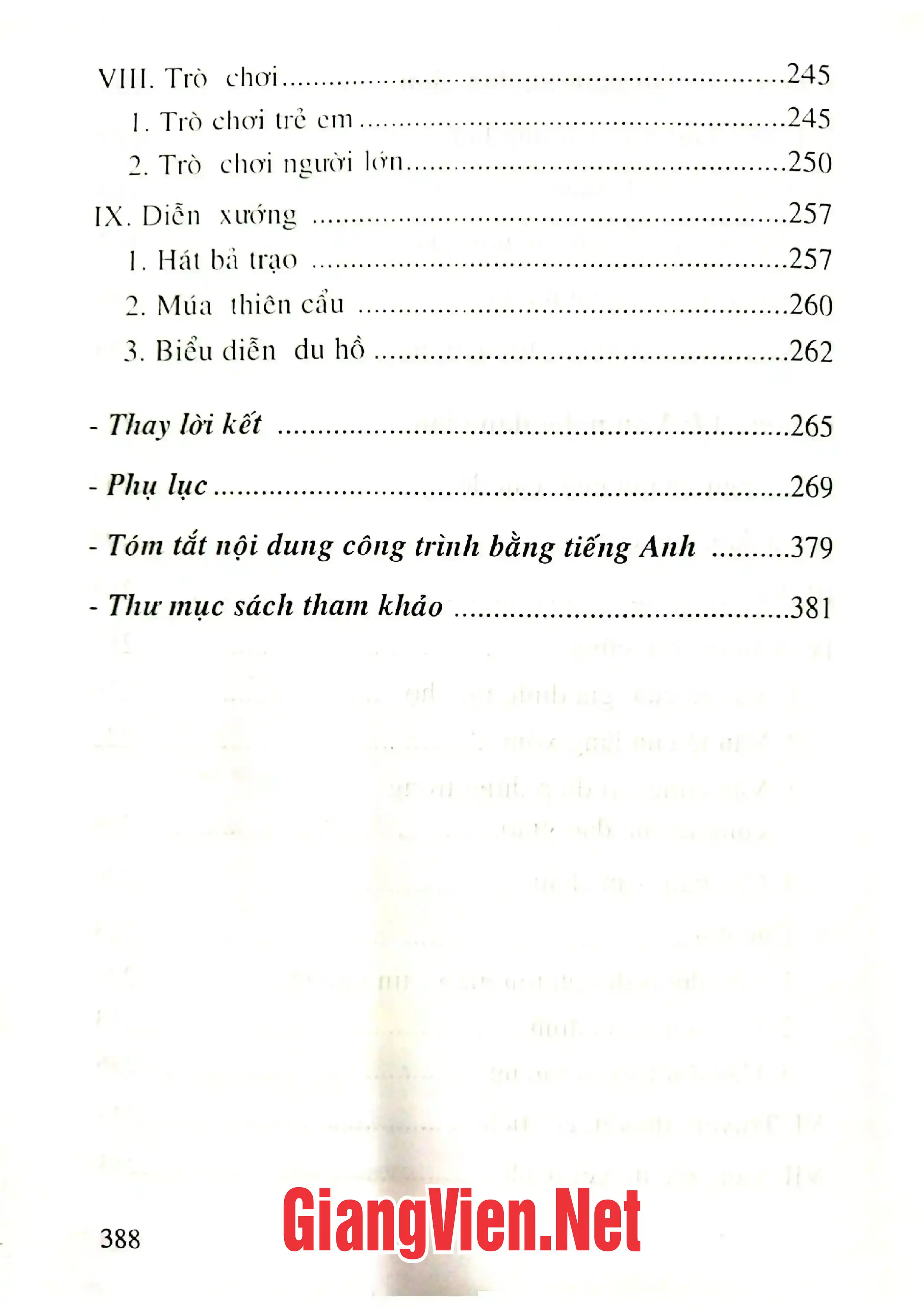Mục lục chi tiết trang 3 sách Di sản văn hóa văn nghệ dân gian Hội An