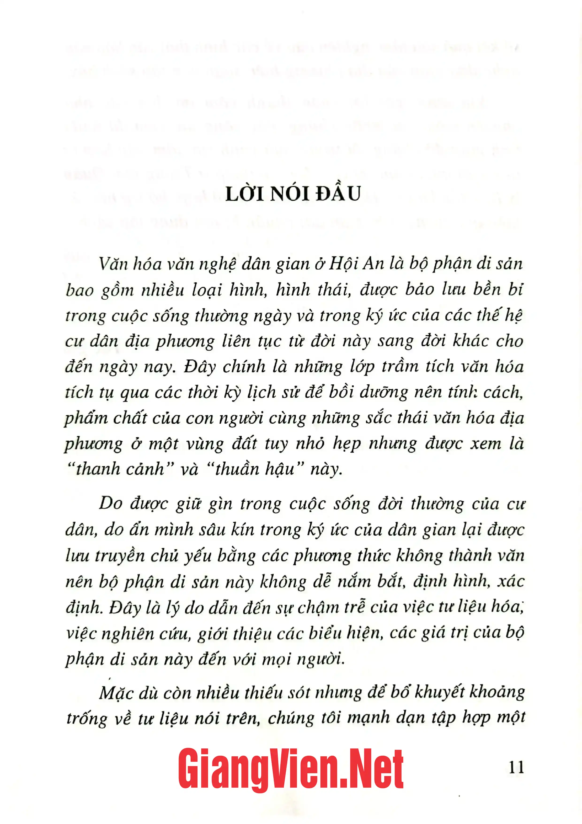 Nội dung trang phụ bản giới thiệu sách Di sản văn hóa văn nghệ dân gian Hội An