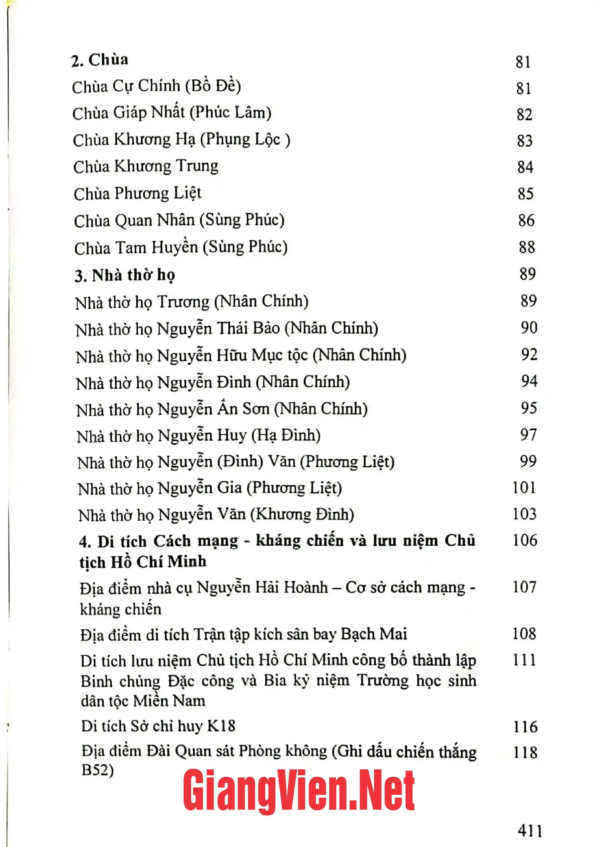 Mục lục chi tiết trang 1 sách Di sản Văn hóa quận Thanh Xuân, Thành phố Hà Nội