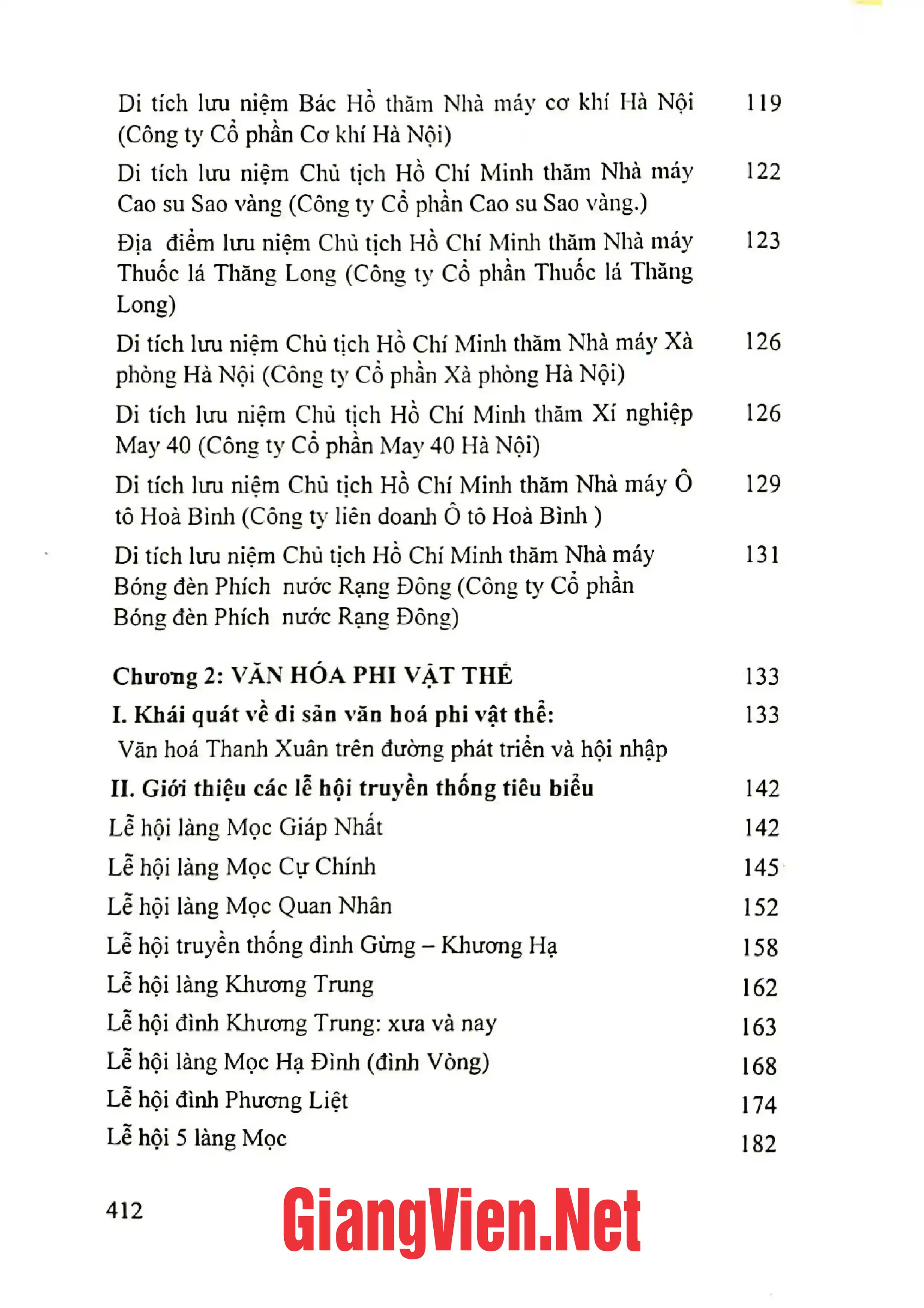 Mục lục chi tiết trang 2 sách Di sản Văn hóa quận Thanh Xuân, Thành phố Hà Nội