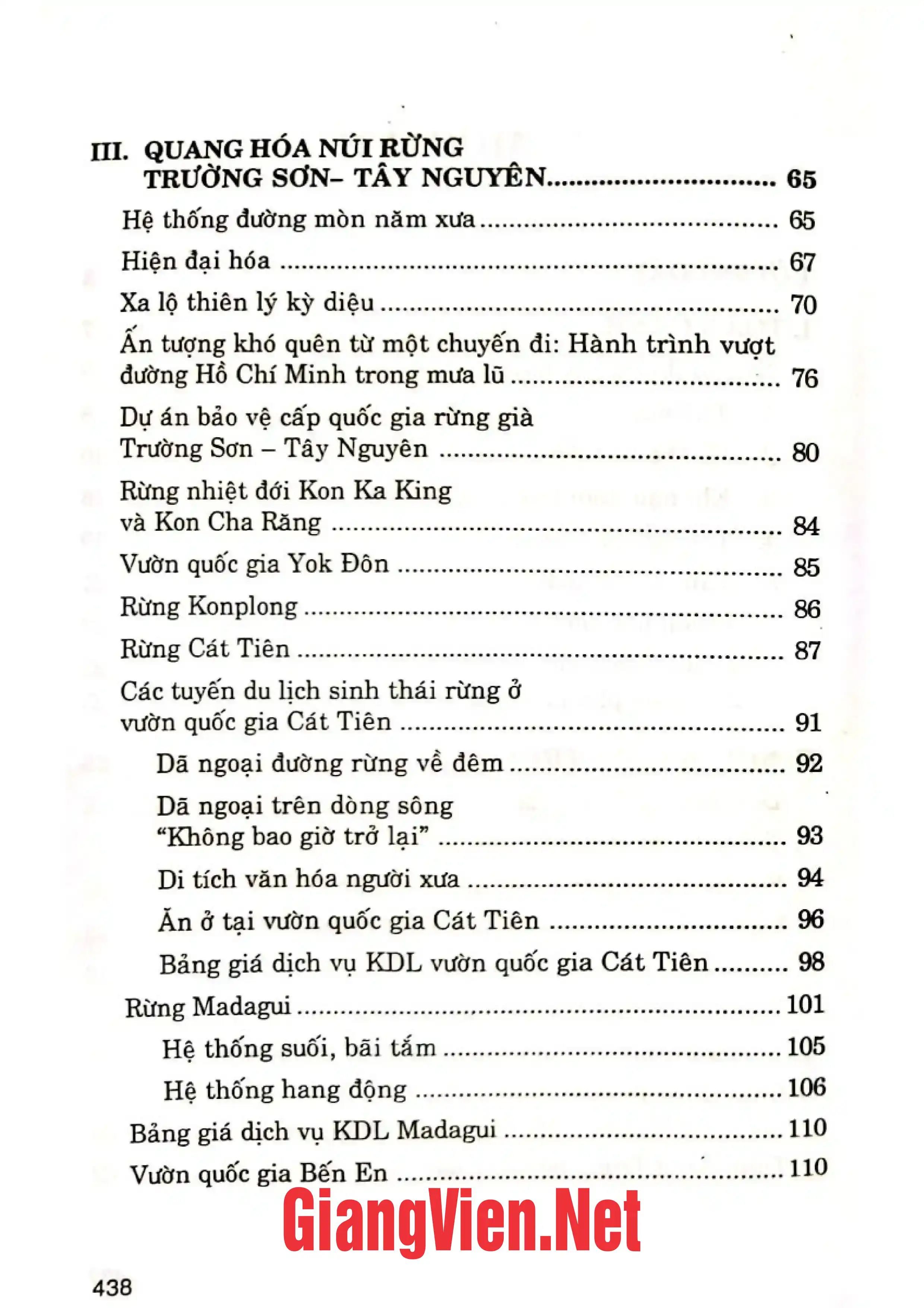 Mục lục chi tiết trang 1 sách Non nước Việt Nam sắc nét Trung bộ