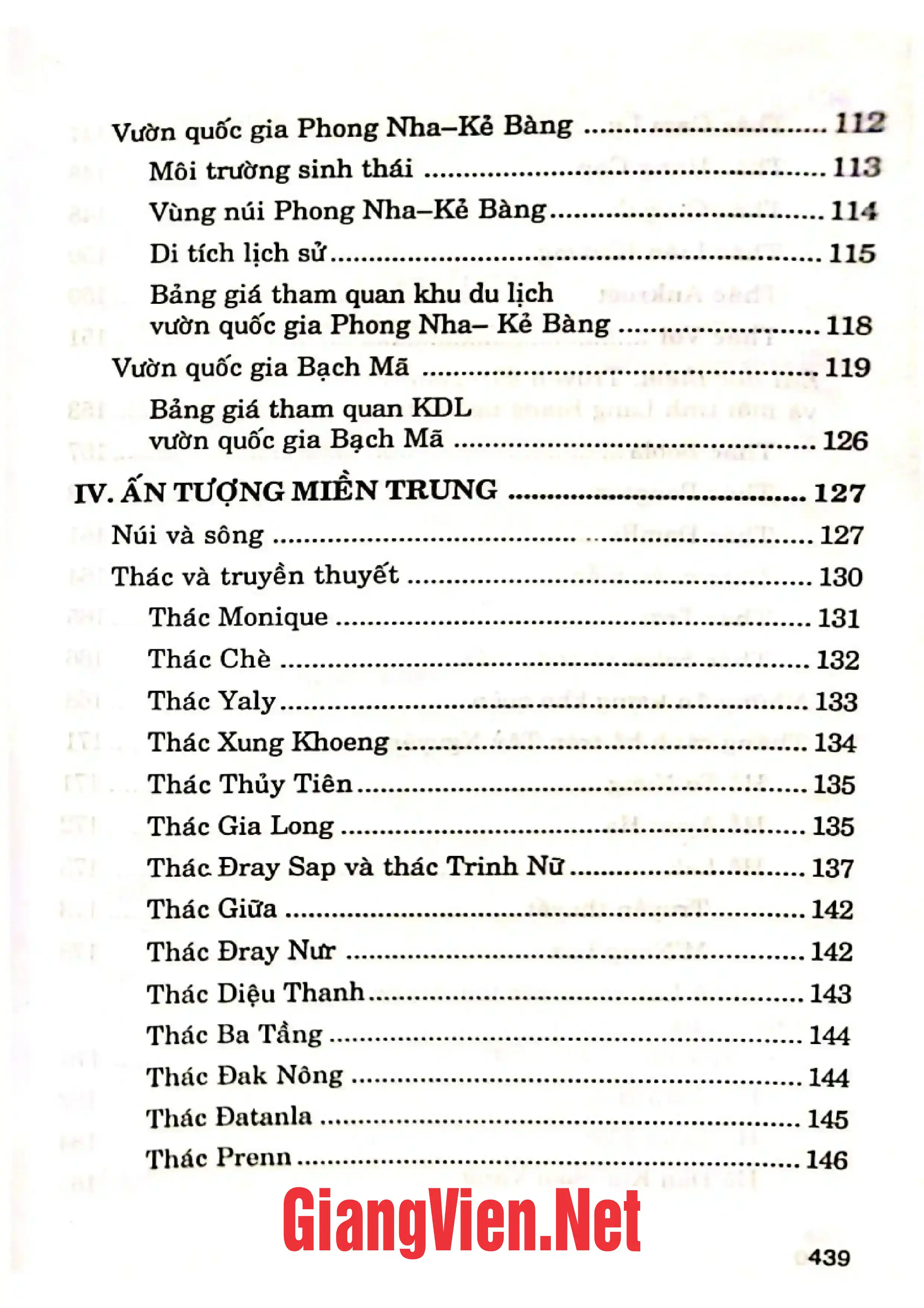Mục lục chi tiết trang 2 sách Non nước Việt Nam sắc nét Trung bộ