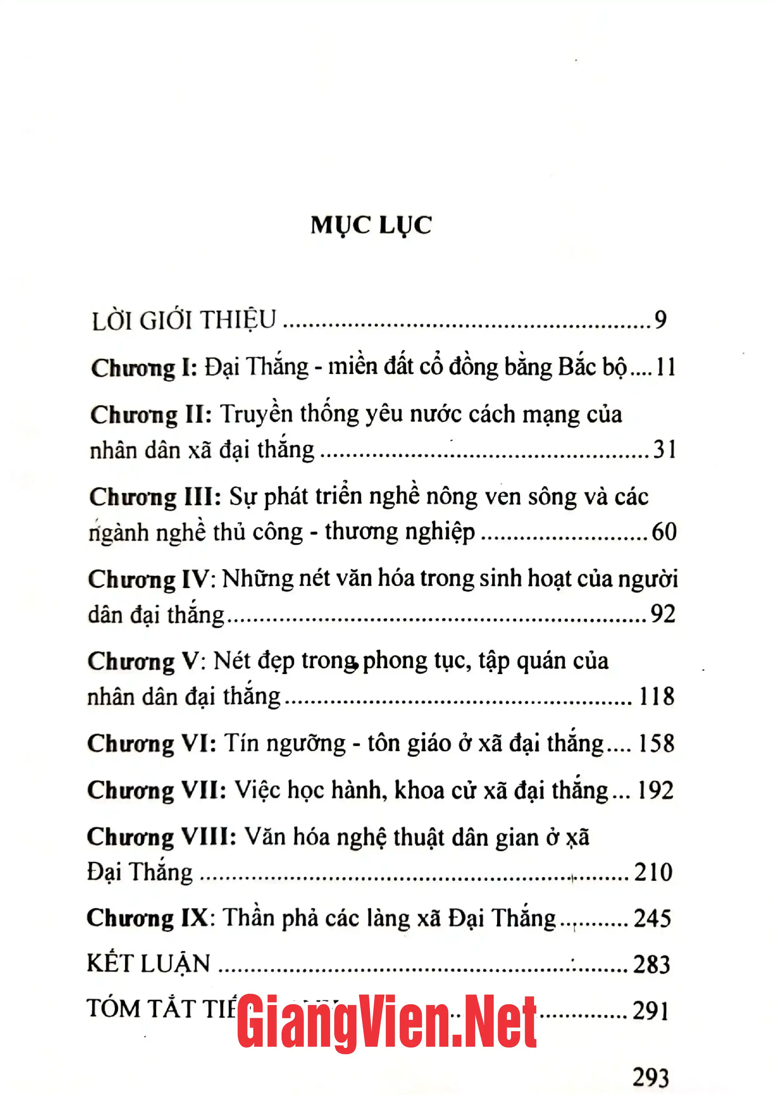 Trang bìa chính thức sách Địa chỉ văn hóa xã Đại Thắng