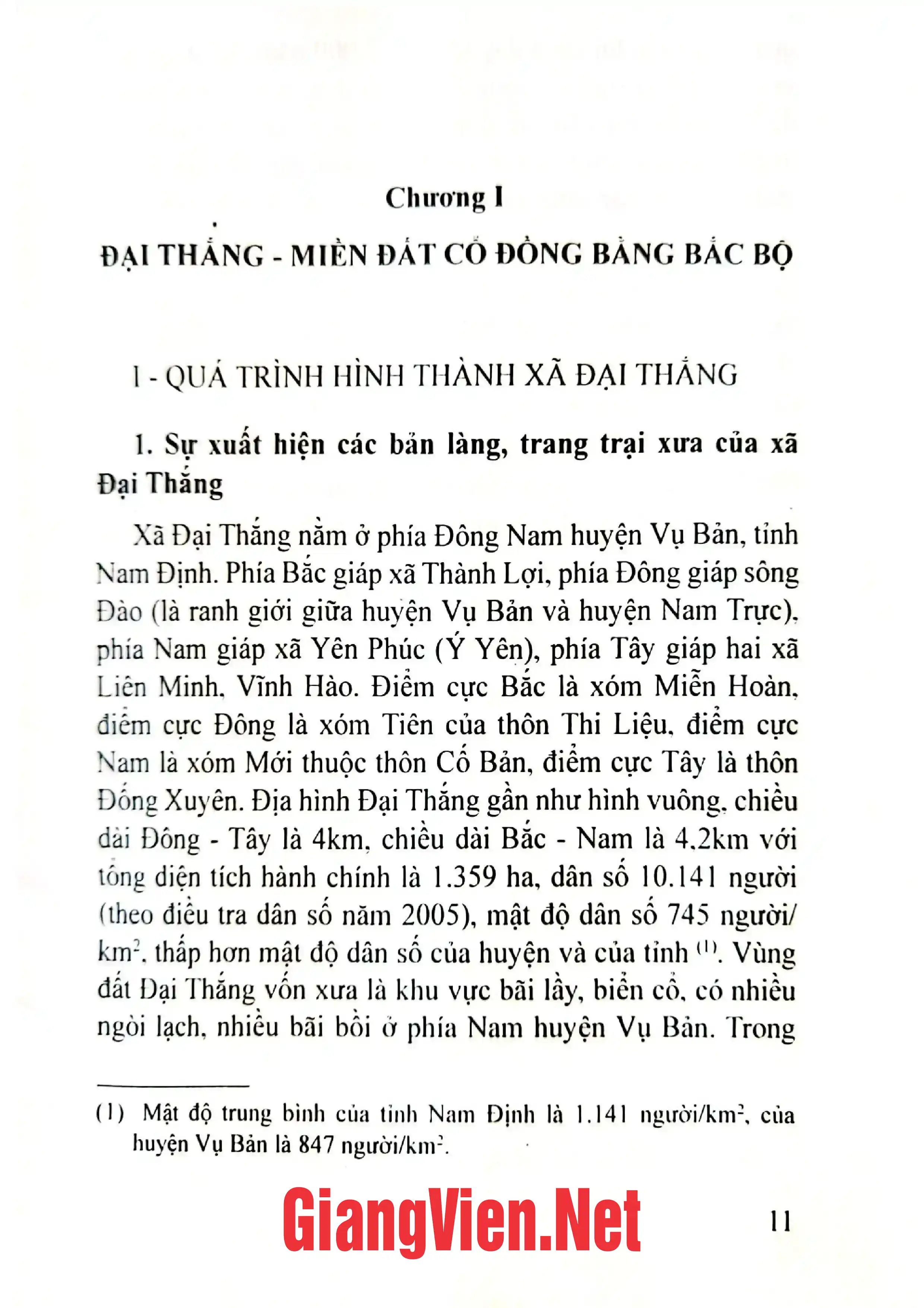 Mục lục chi tiết trang 1 sách Địa chỉ văn hóa xã Đại Thắng