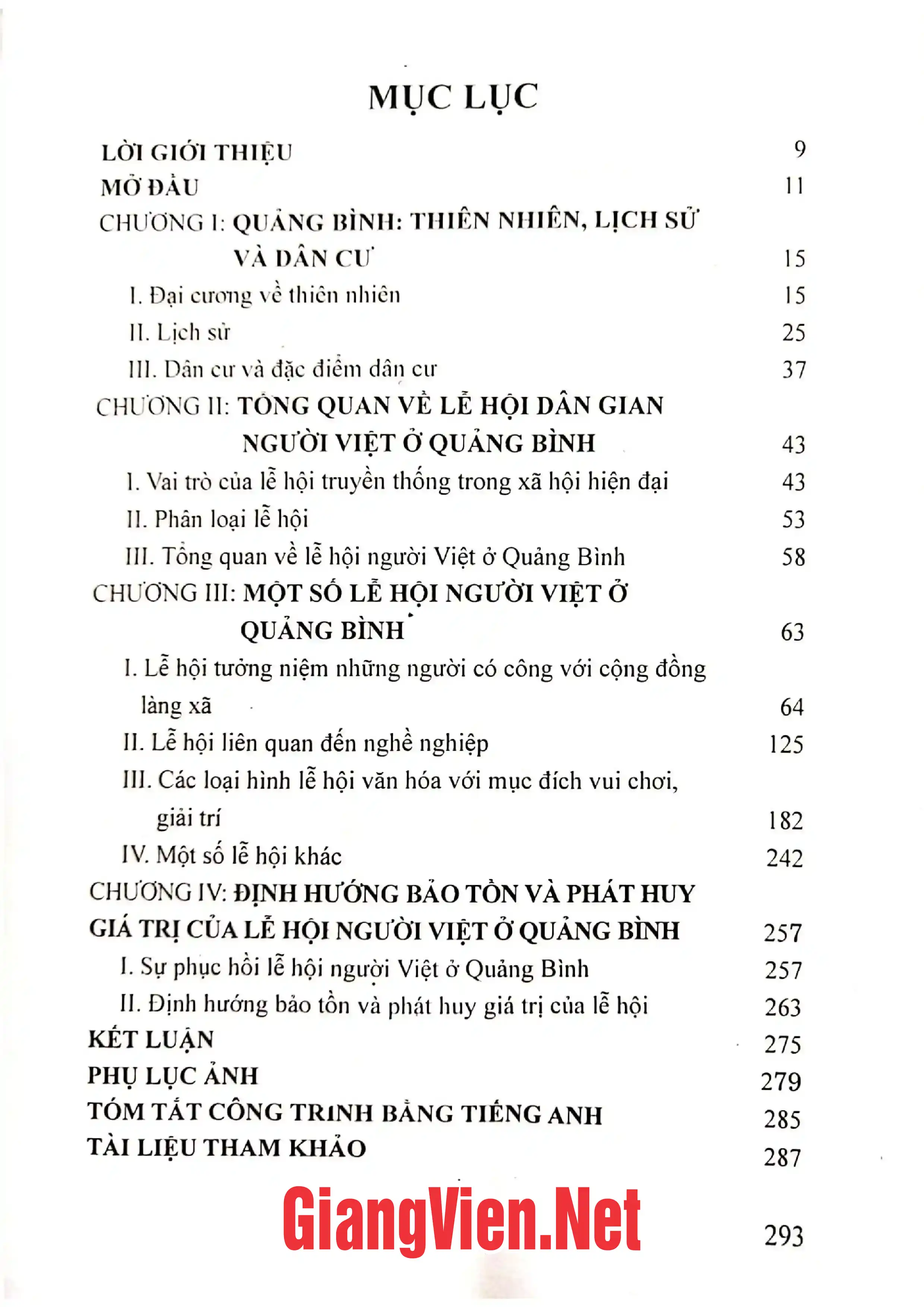 Trang bìa chính thức sách Lễ hội dân gian của người Việt ở Quảng Bình