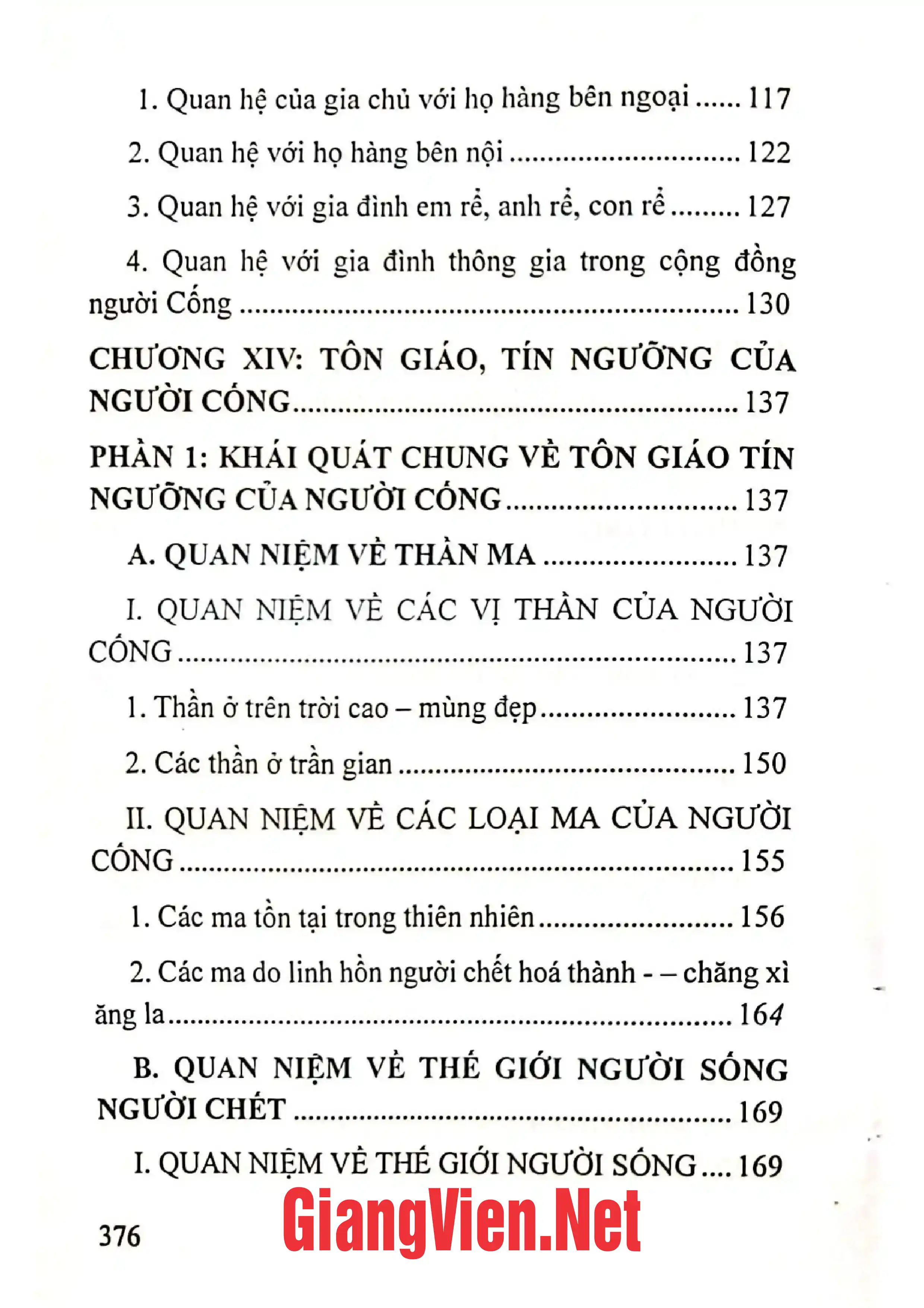 Mục lục chi tiết trang 1 sách Văn hóa dân gian người cống tỉnh Điện Biên Quyển 3