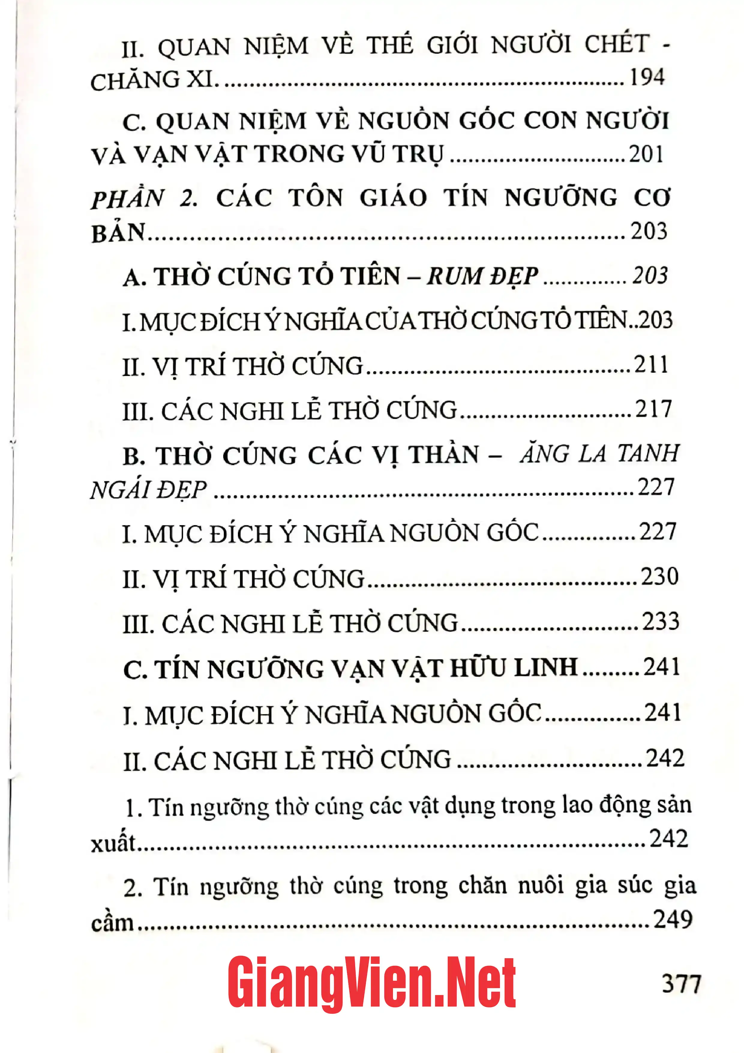 Mục lục chi tiết trang 2 sách Văn hóa dân gian người cống tỉnh Điện Biên Quyển 3