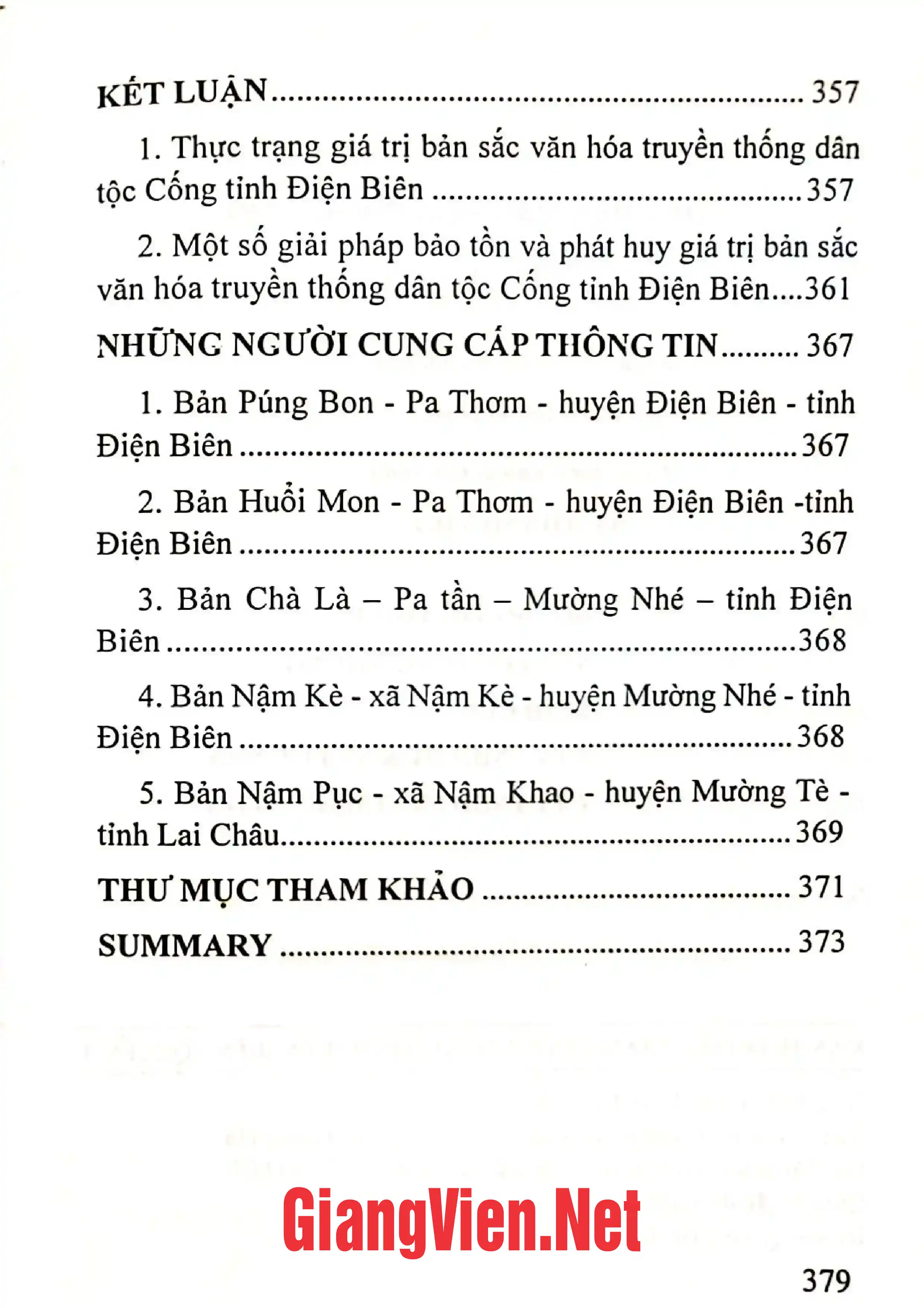 Nội dung trang phụ bản giới thiệu sách Văn hóa dân gian người cống tỉnh Điện Biên Quyển 3