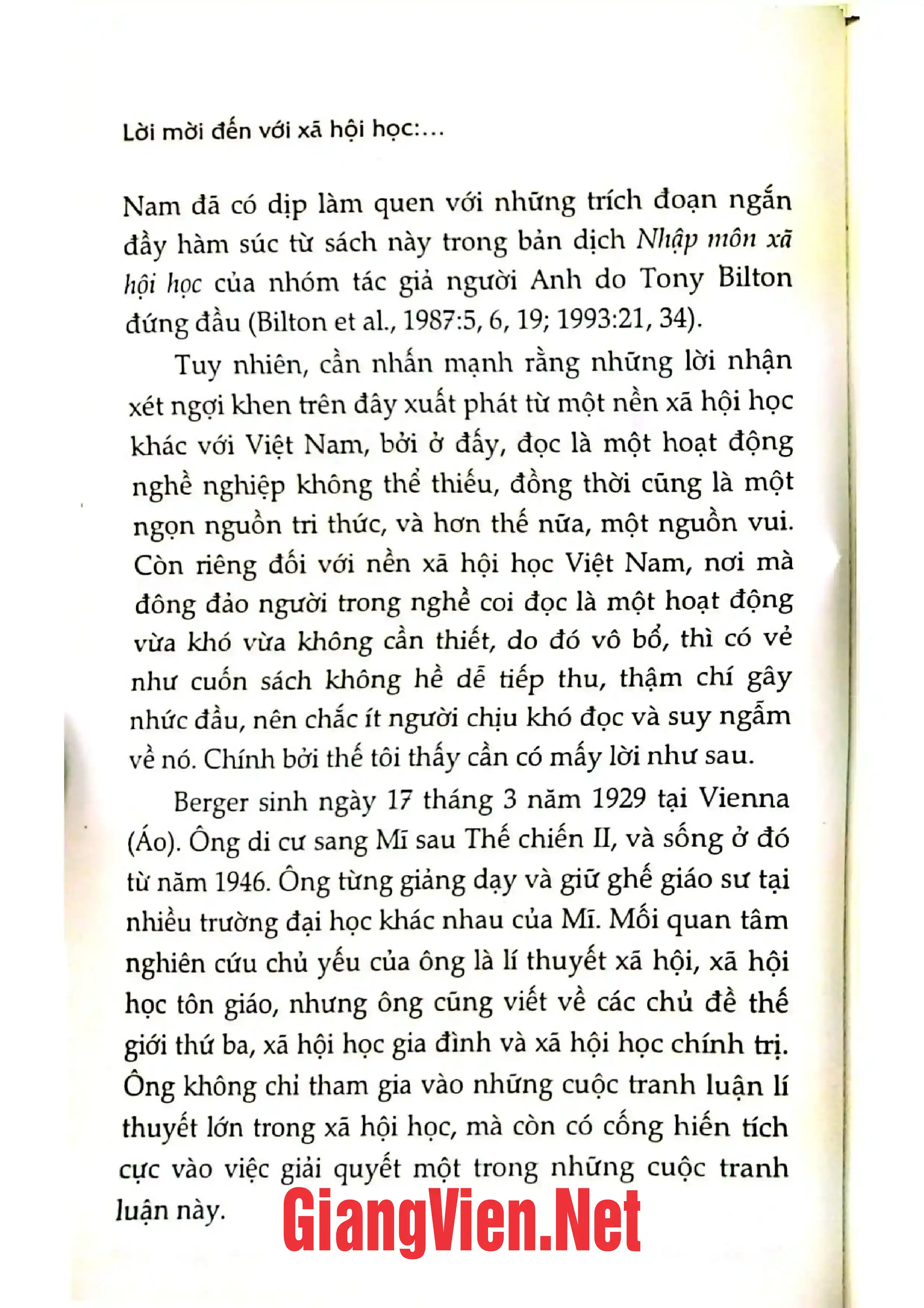 Mục lục chi tiết trang 2 sách Lời mời đến với xã hội học một góc nhìn nhân văn