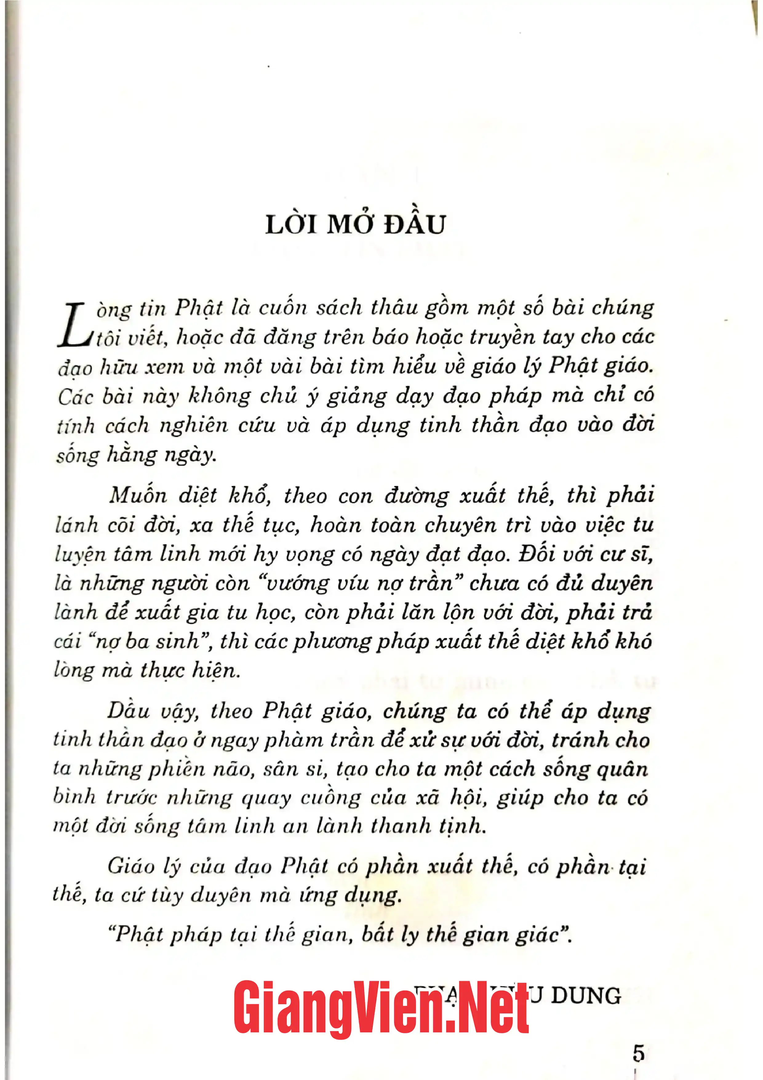 Mục lục chi tiết trang 1 sách Lòng tin Phật
