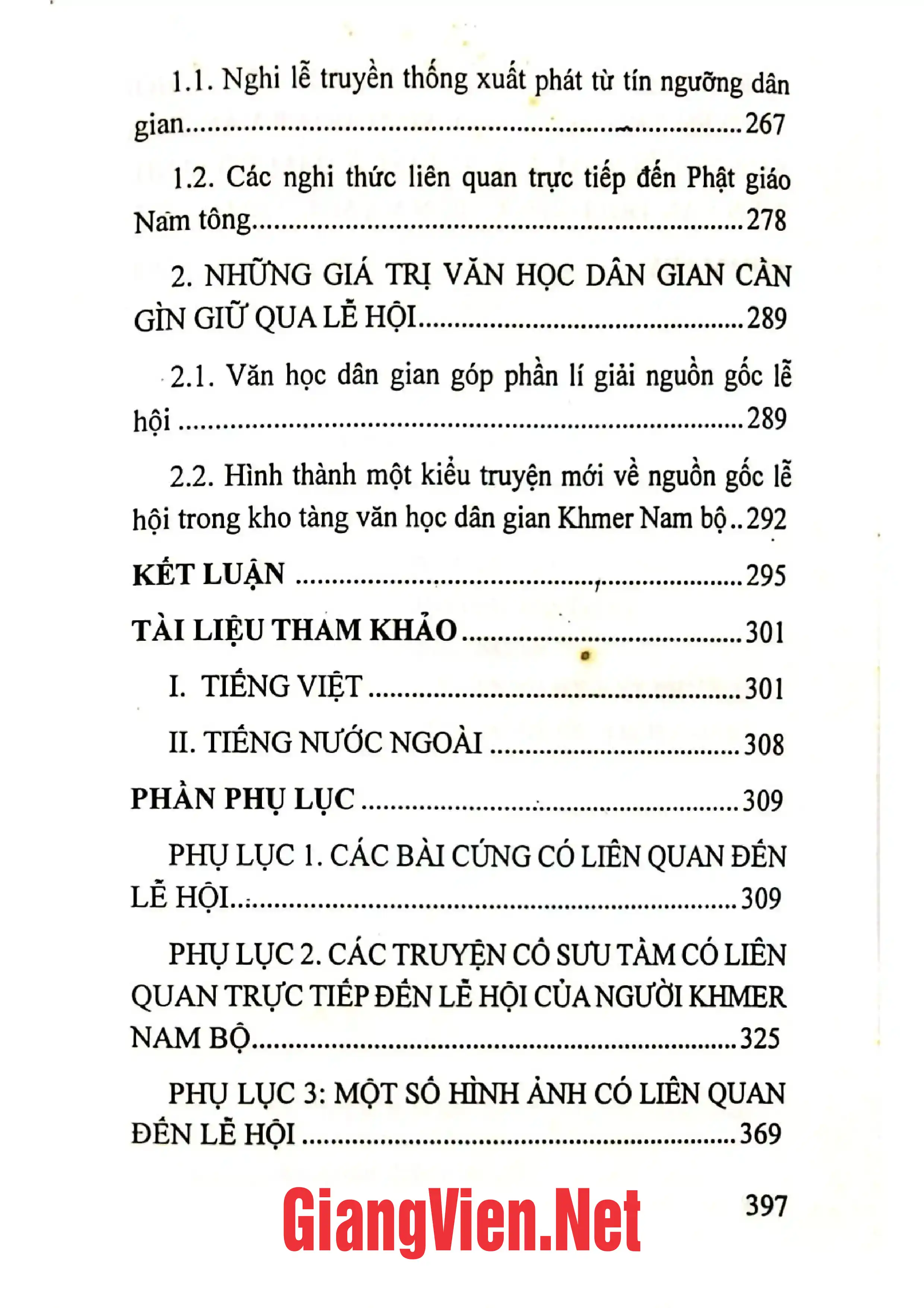 Mục lục chi tiết trang 2 sách Lễ hội truyền thống của người Khmer Nam Bộ