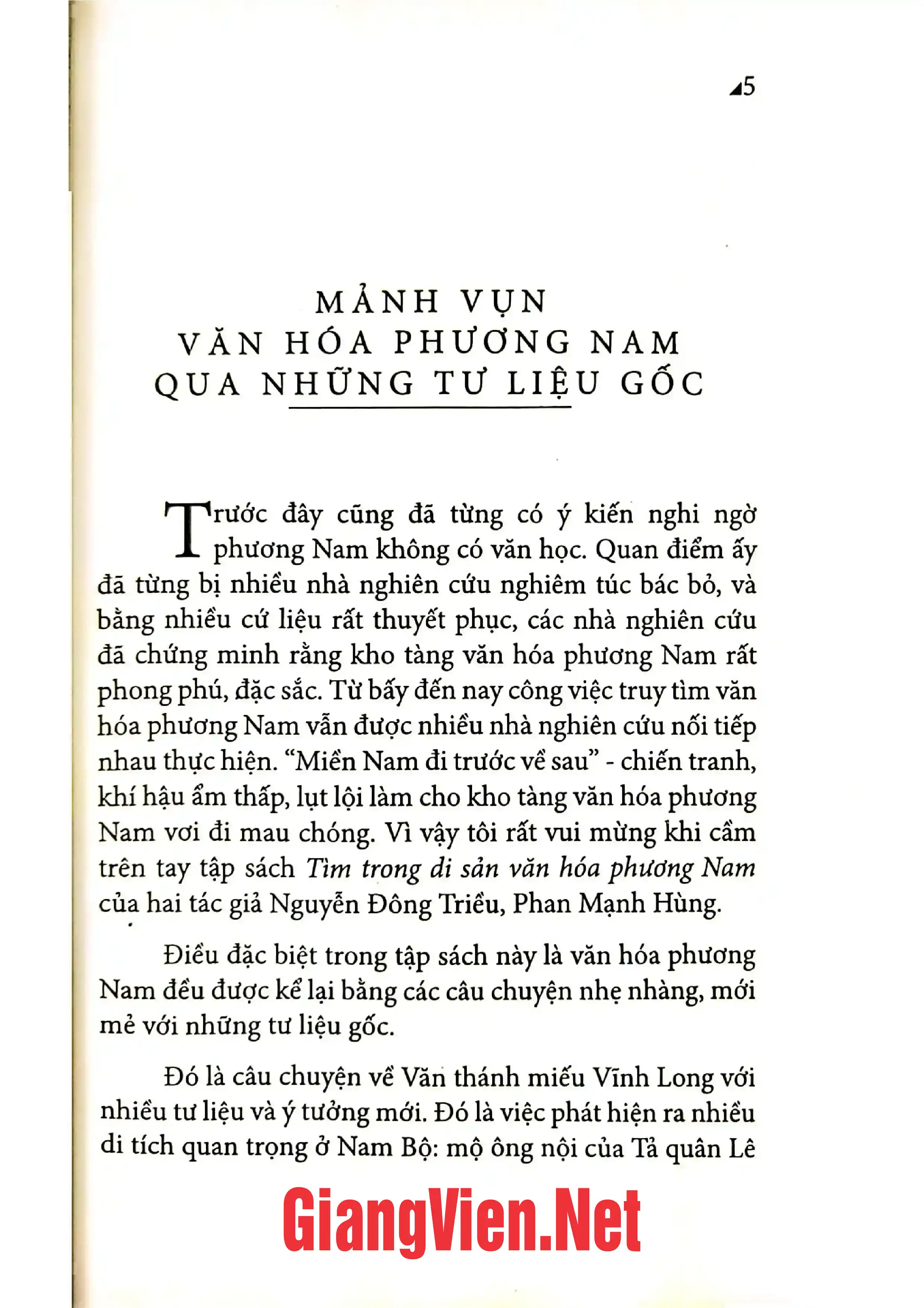 Ảnh minh họa nội dung cuốn sách: Tìm trong di sản văn hóa phương Nam
