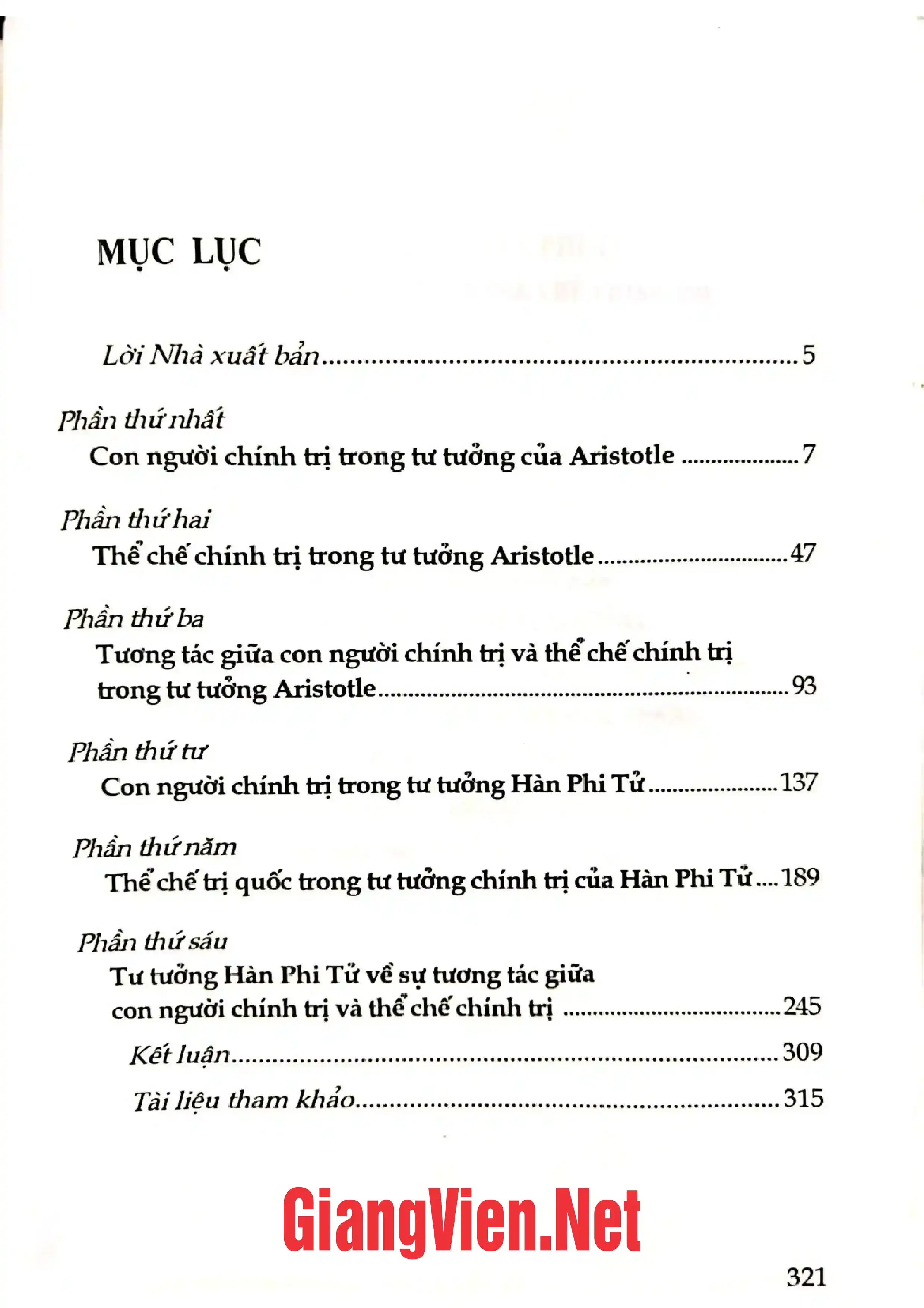 Trang bìa chính thức sách Aristotle và Hàn Phi Tử con người chính trị và thể chế chính trị