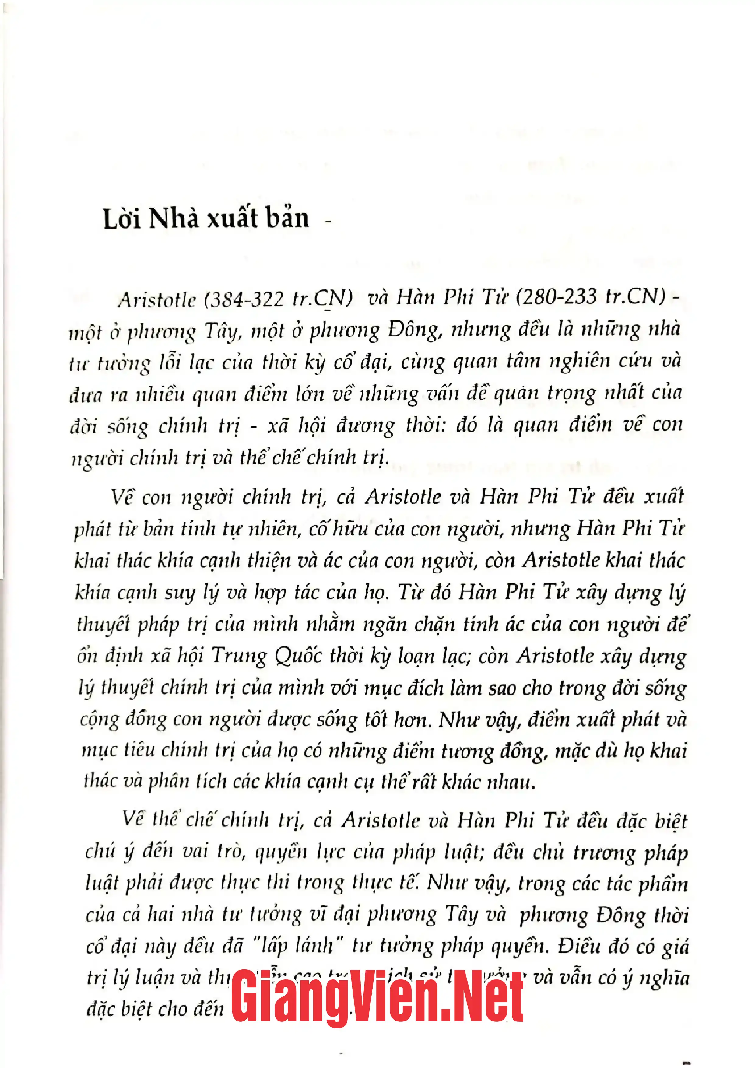 Mục lục chi tiết trang 1 sách Aristotle và Hàn Phi Tử con người chính trị và thể chế chính trị