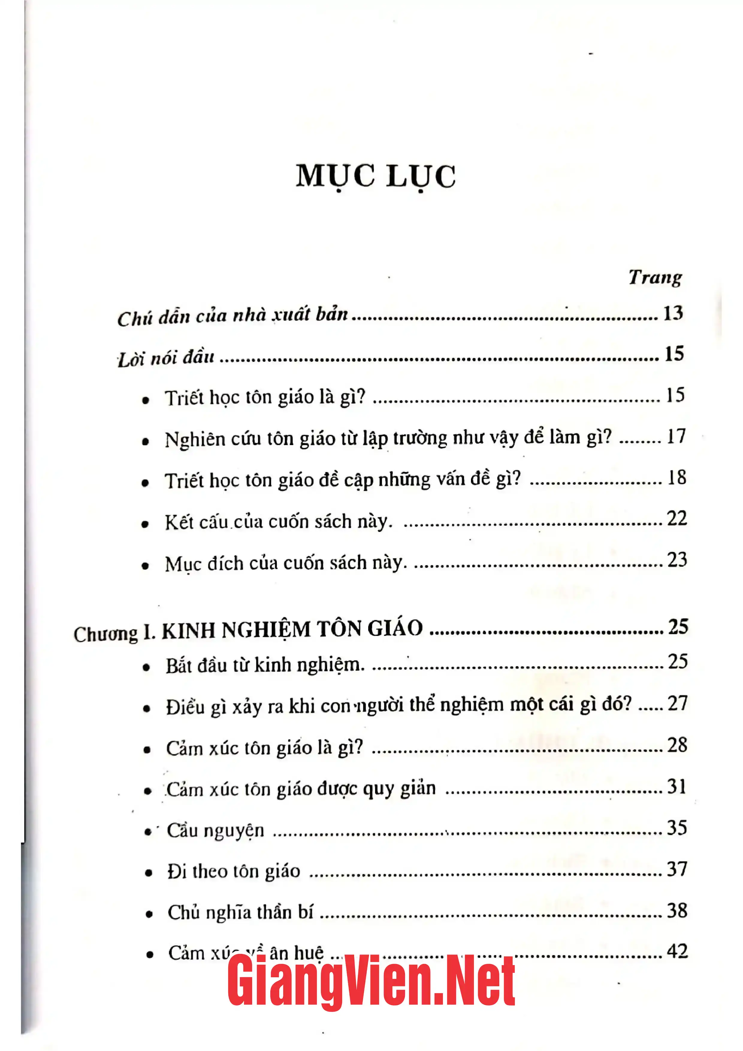 Trang bìa chính thức sách Triết học tôn giáo