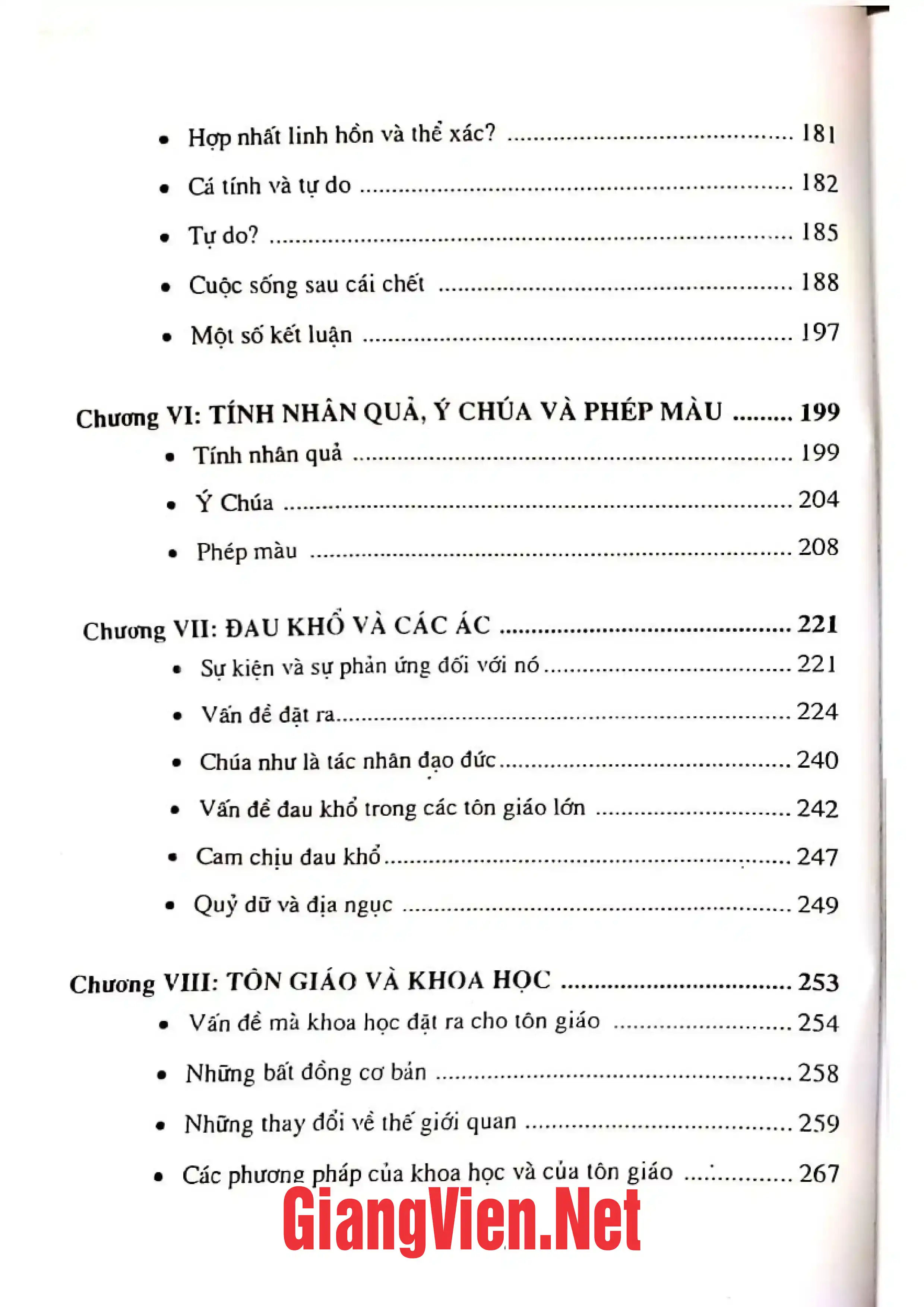 Mục lục chi tiết trang 3 sách Triết học tôn giáo