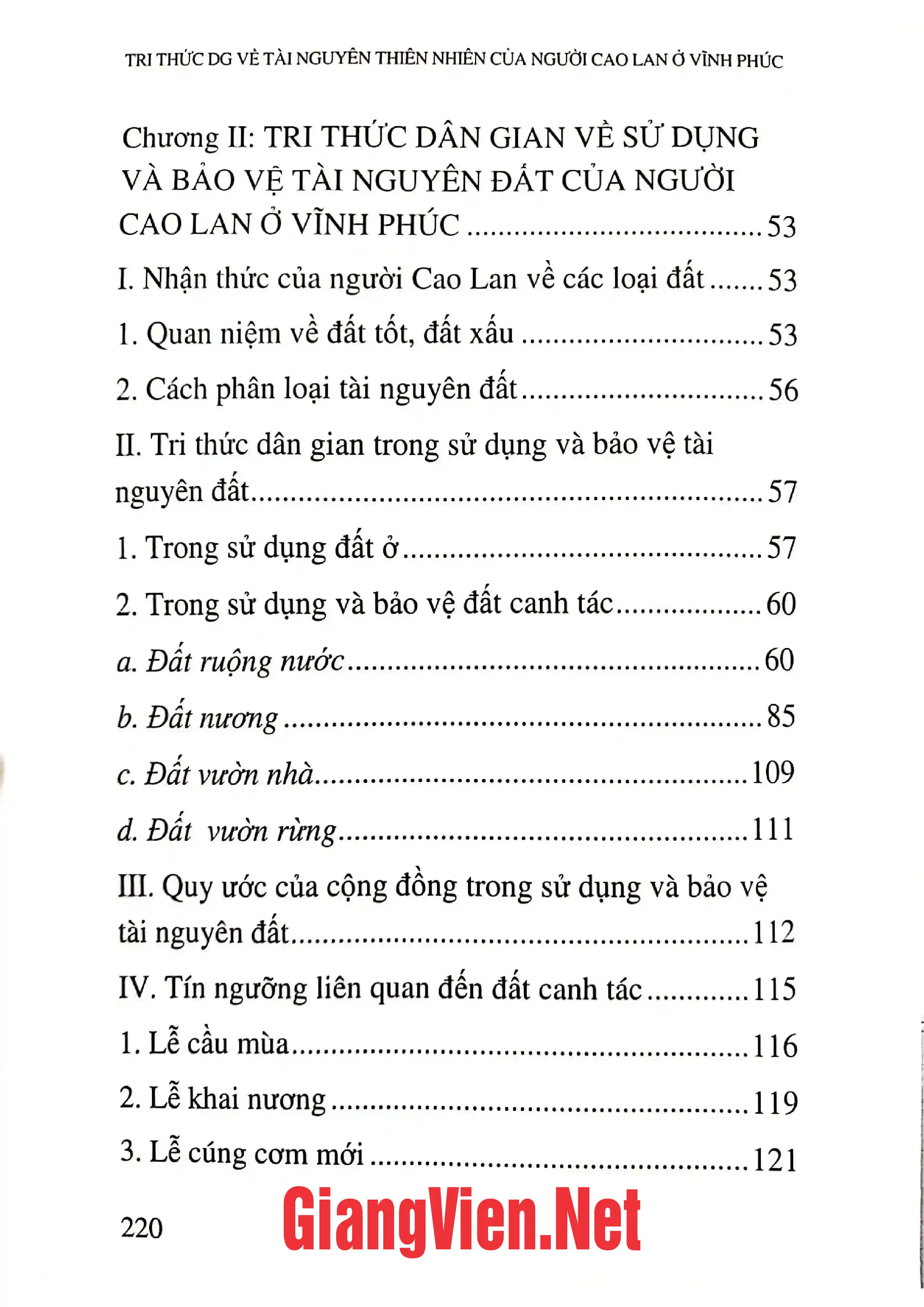 Ảnh minh họa nội dung cuốn sách: Tri thức dân gian về tài nguyên thiên nhiên của người Cao Lan ở Vĩnh Phúc