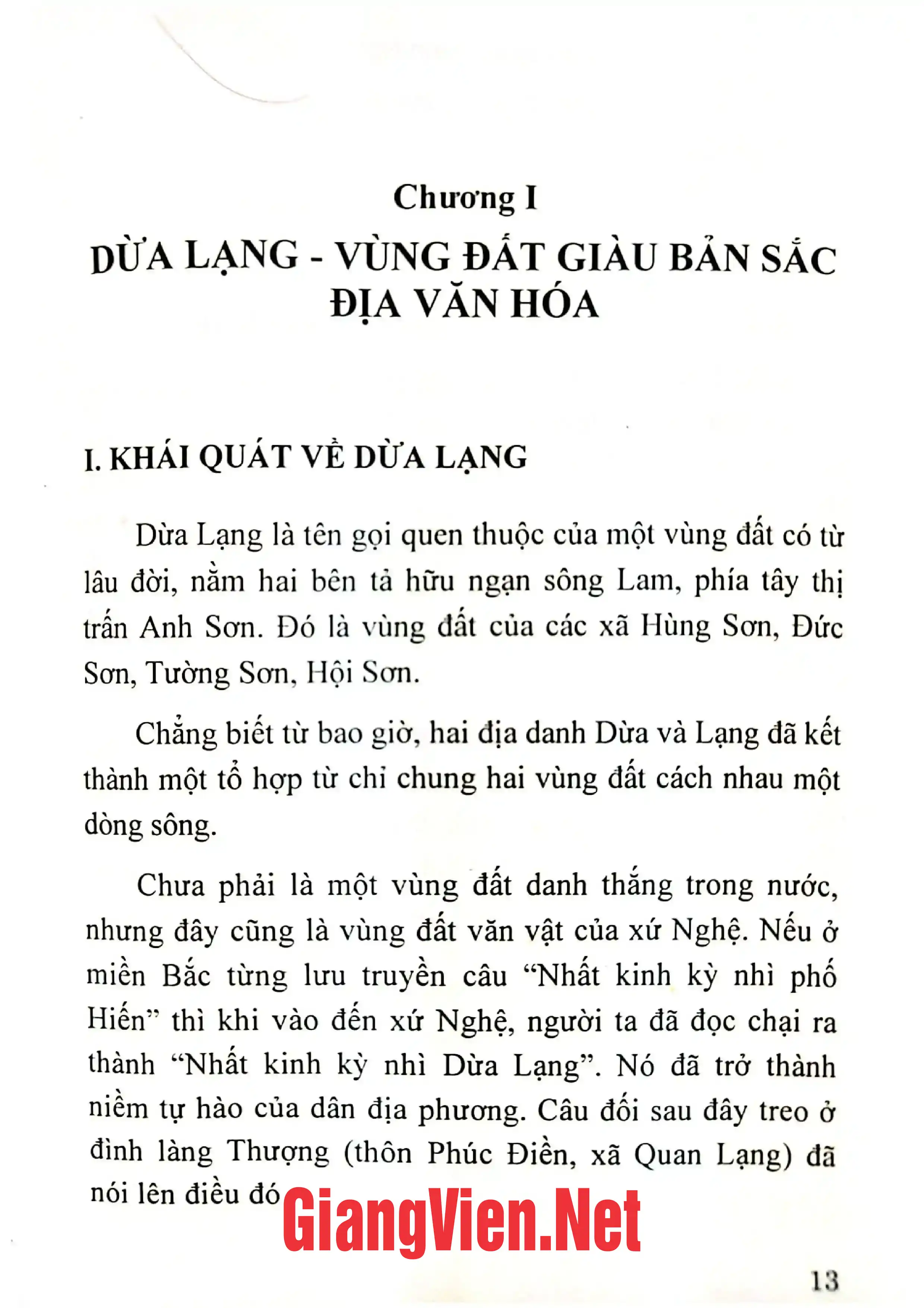 Mục lục chi tiết trang 1 sách Văn hóa dân gian Dừa Lạng