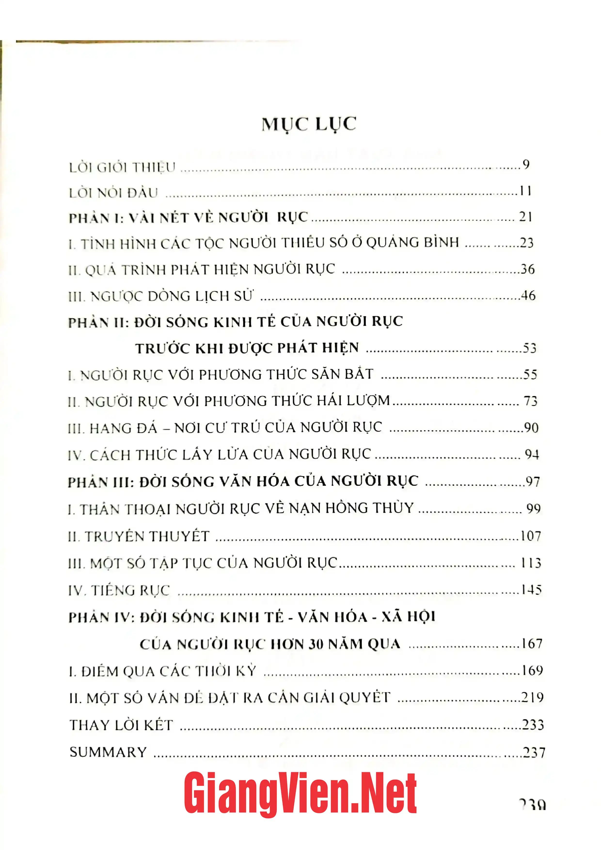 Trang bìa chính thức sách Người Rục ở Việt Nam